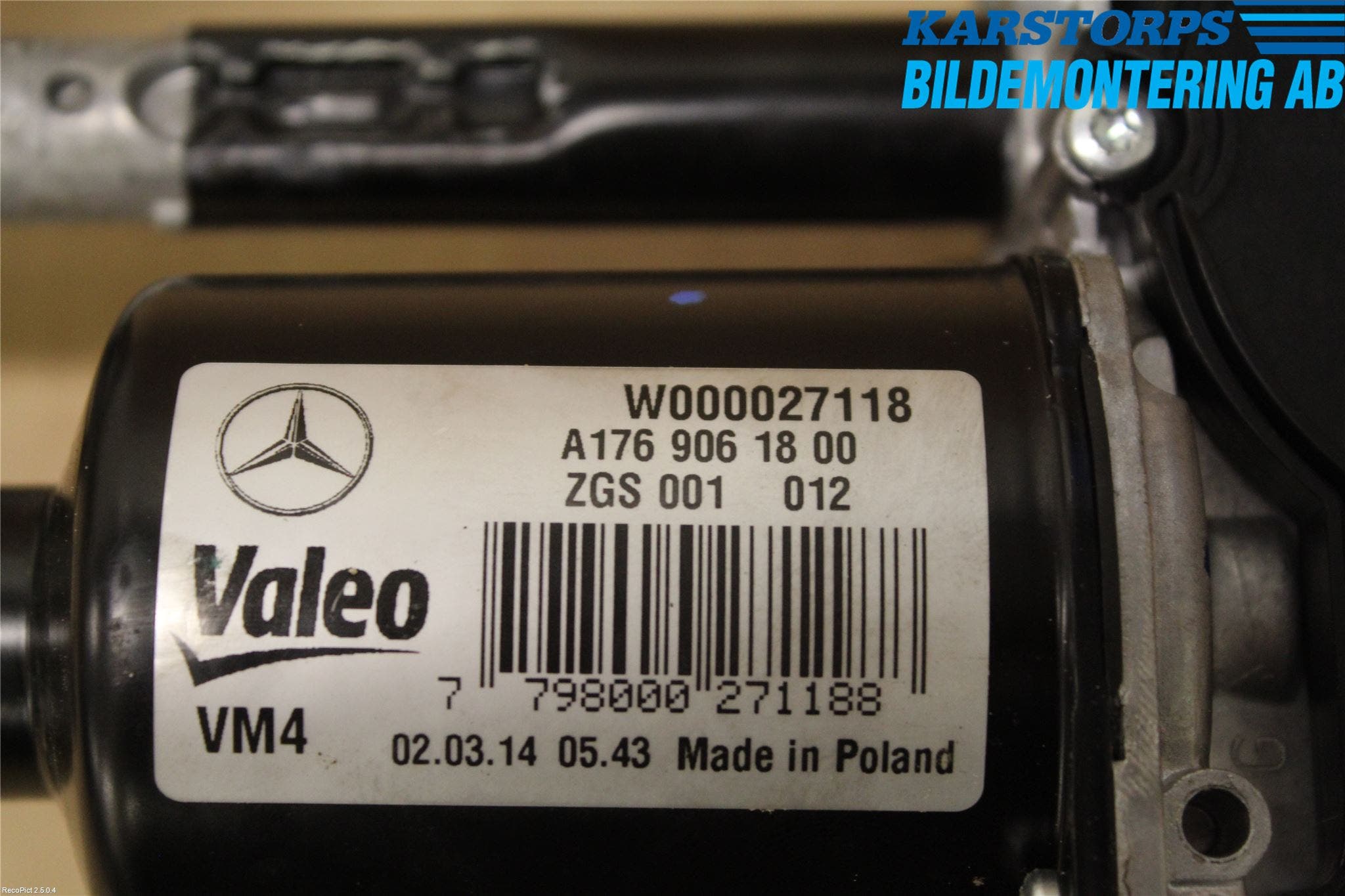 Mercedes-Benz MB A-KLASS (W176) 13-18 Torkarmekanism Vindruta