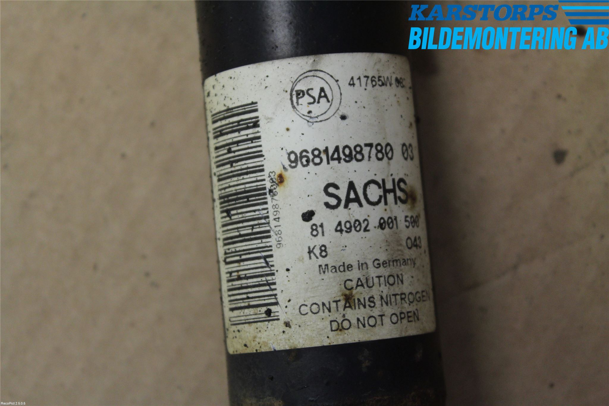 Citroen BERLINGO 08-18 Stötdämpare Bak