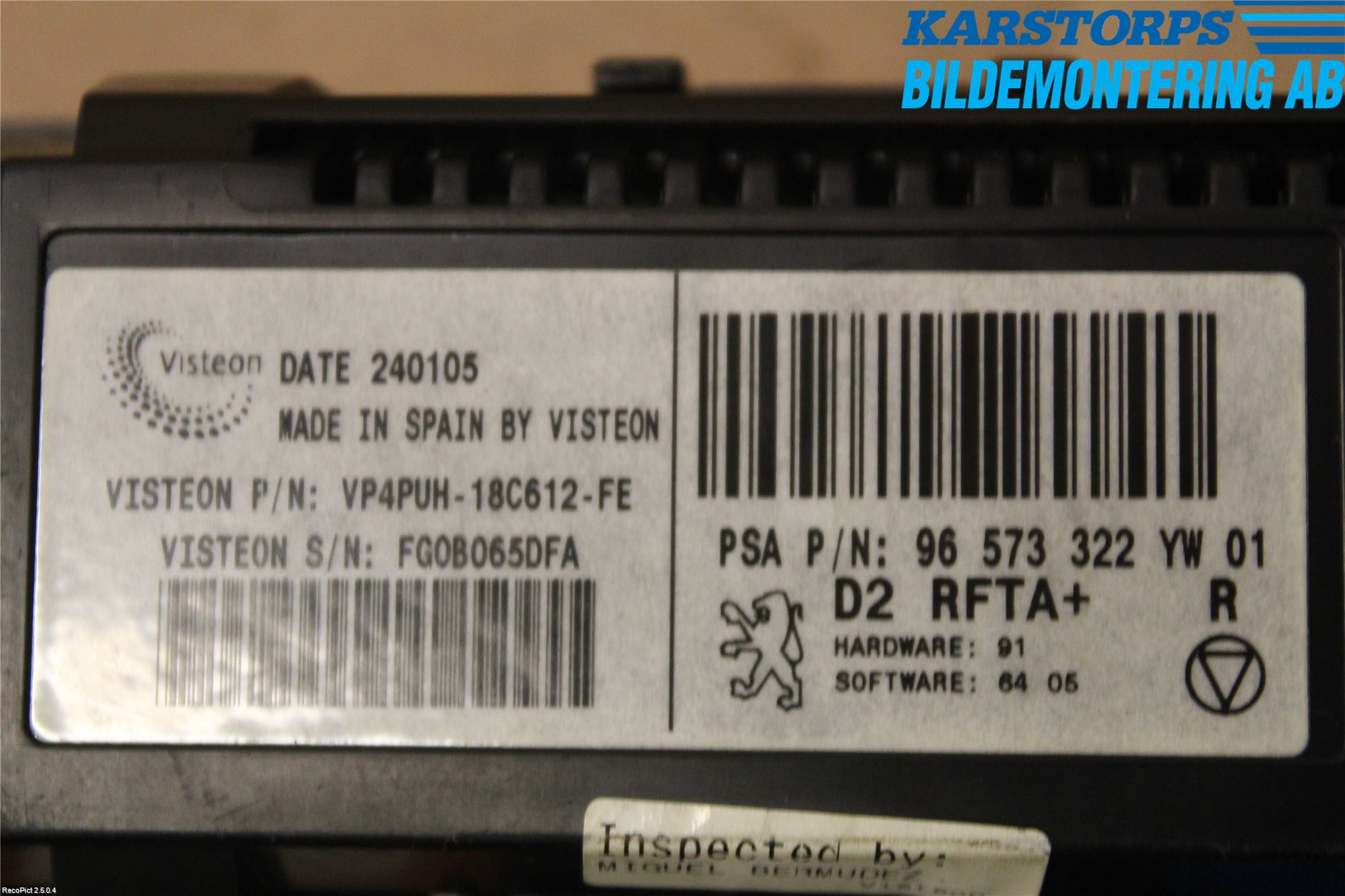 Peugeot 407 Ac Styrenhet Ac Manöveren