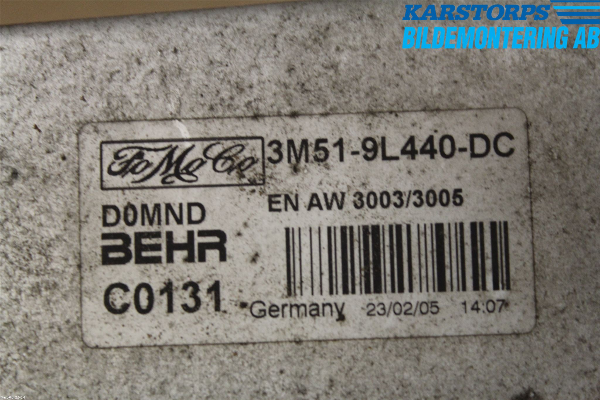 Volvo V50 04-07 Laddluft-Intercooler Kyl