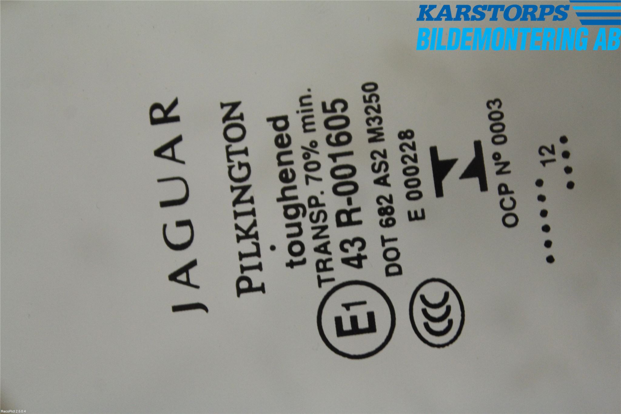 Jaguar XK/XKR 06-14 Dörruta 2D Vänster