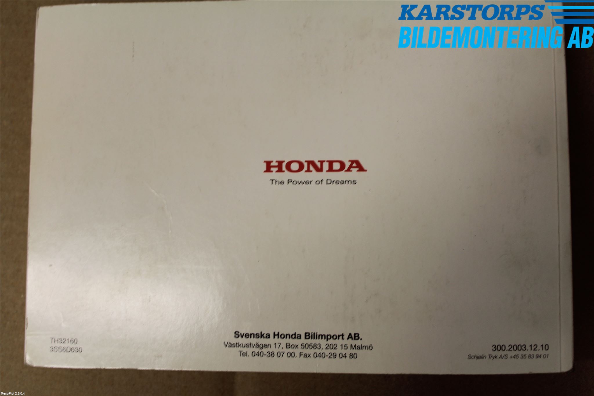 Honda CIVIC 01-05 Instruktionsbok