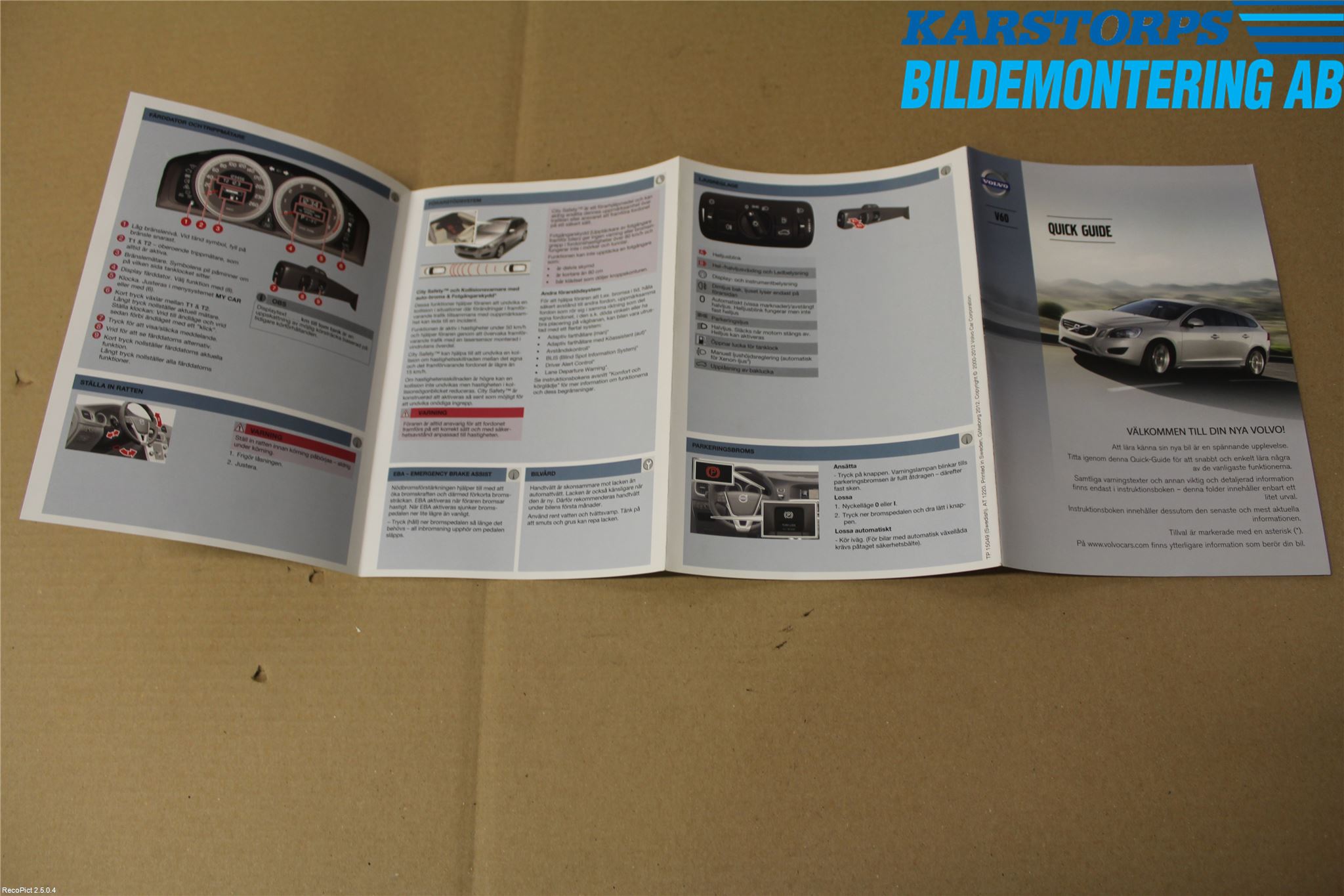 Volvo V60 11-13 Instruktionsbok