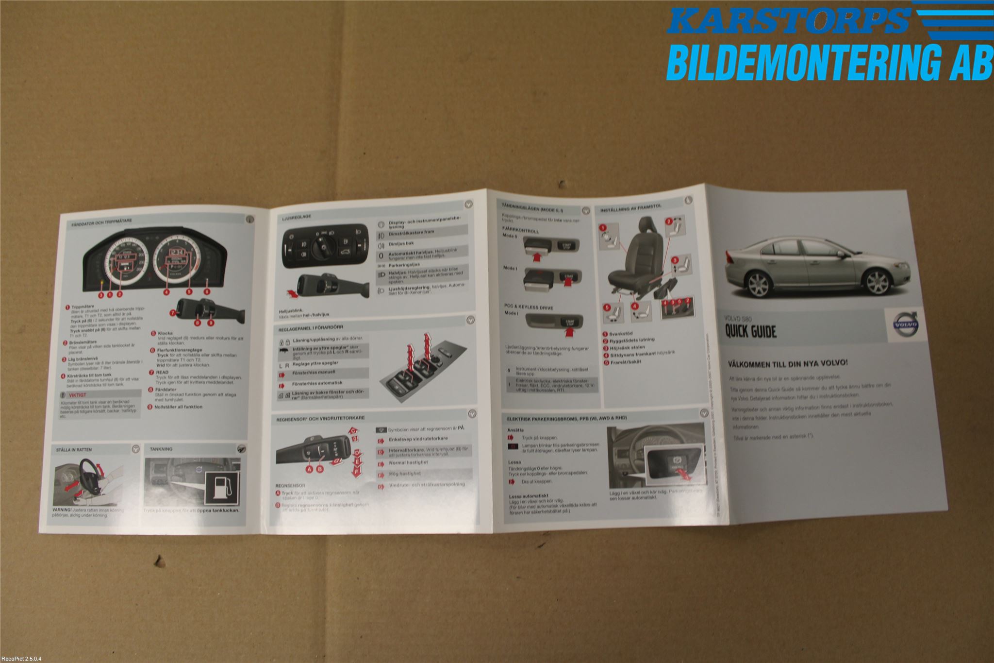 Volvo S80 07-13 Instruktionsbok