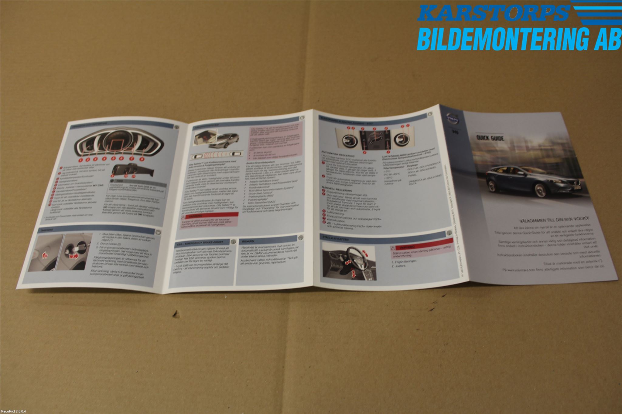 Volvo V40 12-19 Instruktionsbok