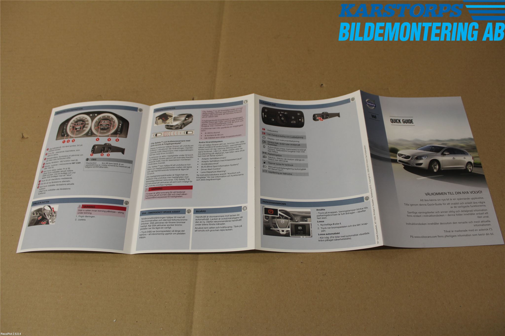 Volvo V60 11-13 Instruktionsbok