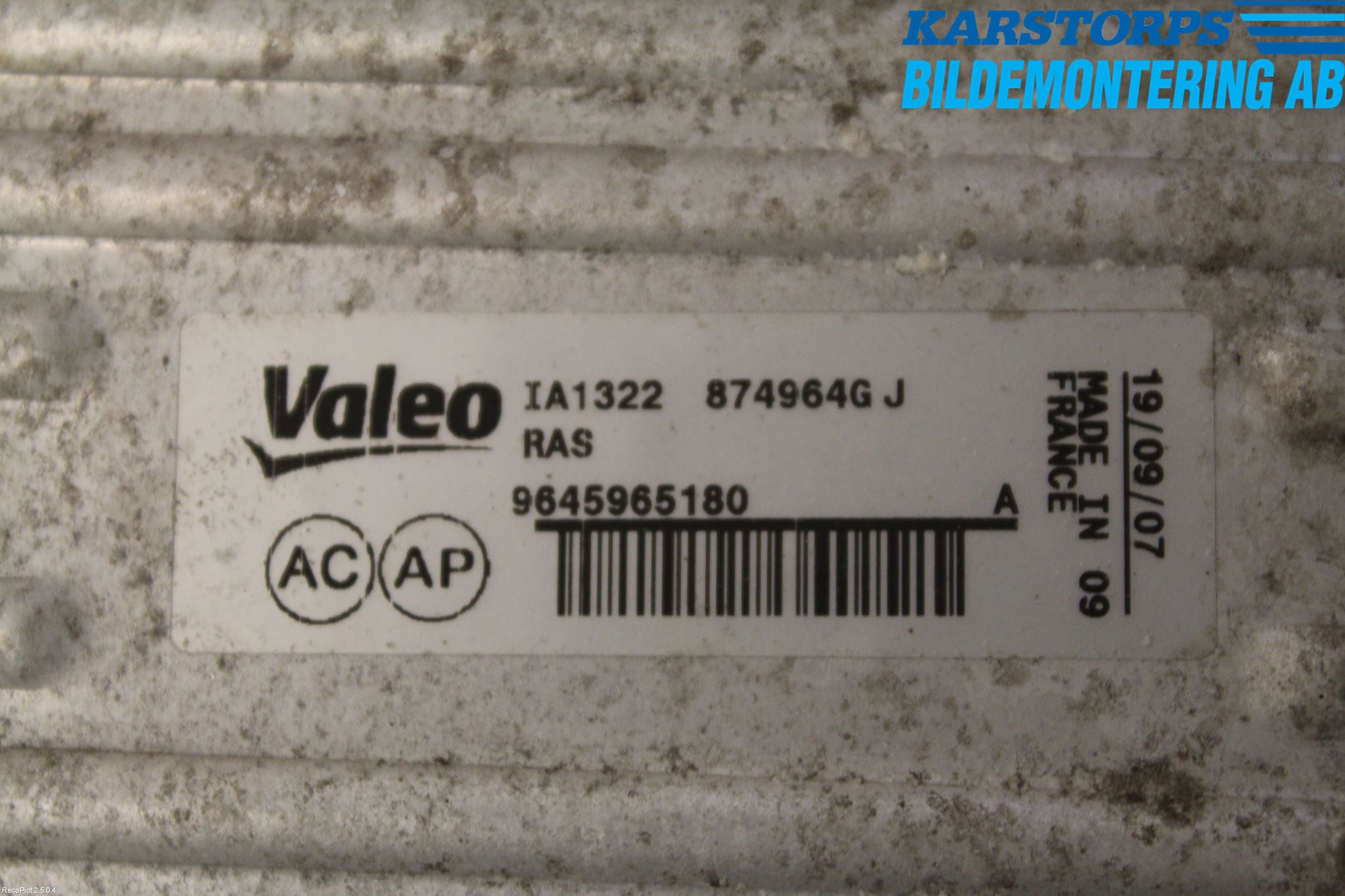 Citroen BERLINGO  03-07 Laddluft-Intercooler Kyl