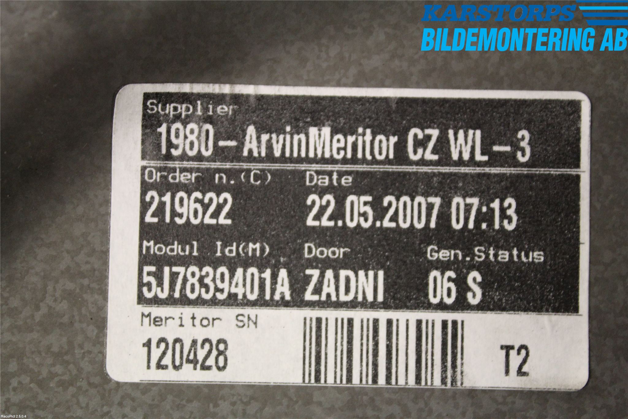 Skoda ROOMSTER Fönsterhiss El Kompl