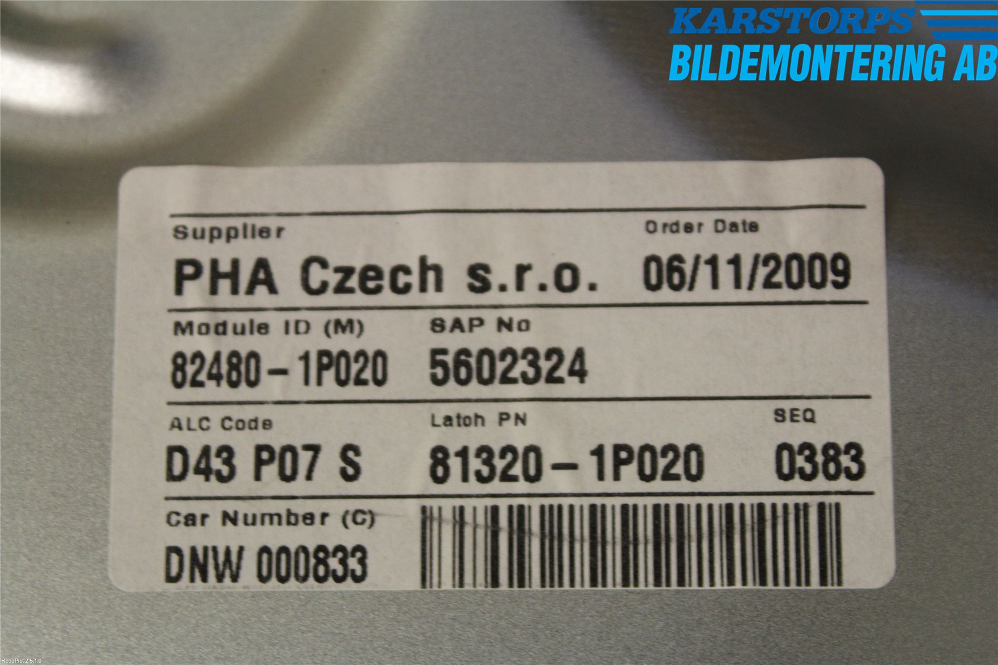 Kia VENGA 10-19 Fönsterhiss El Kompl