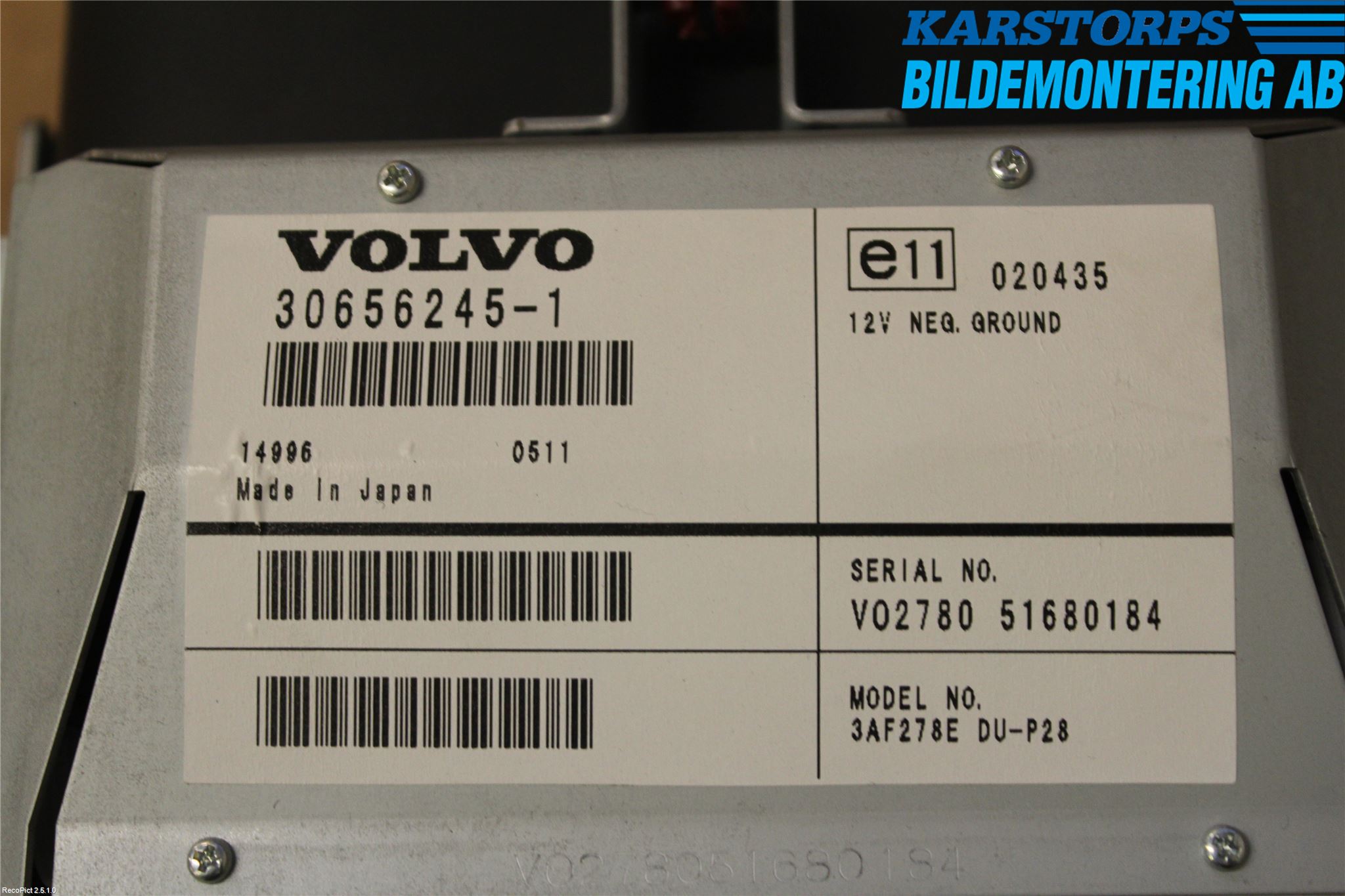 Volvo V70 05-08 Gps Navigator