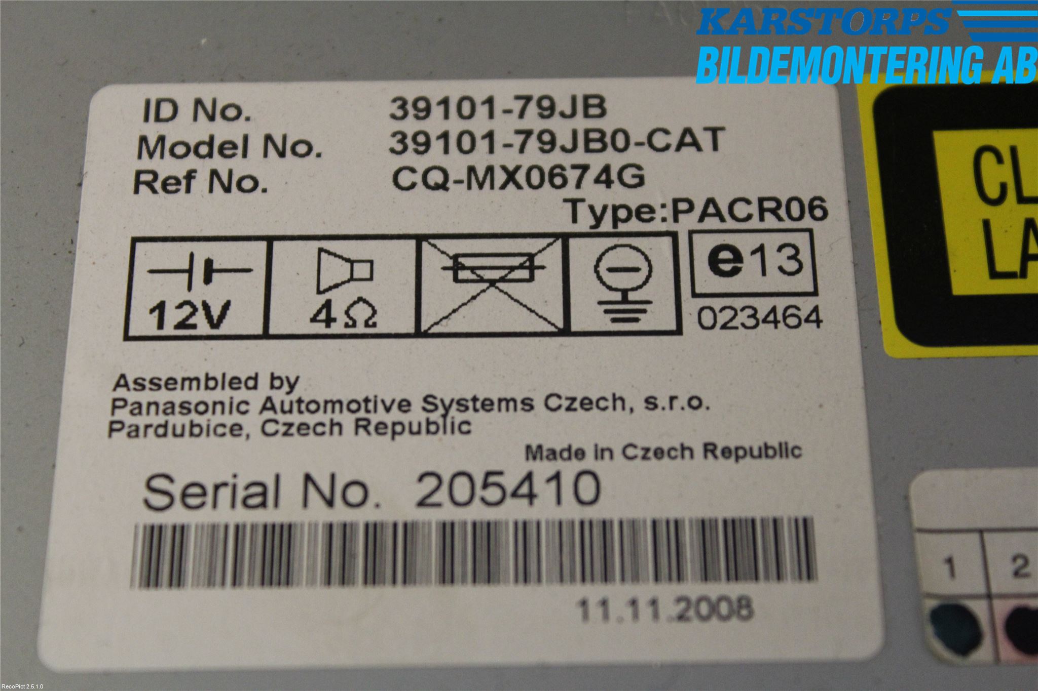 Suzuki SX4 06-09 Cd Radio - Multimediapanel