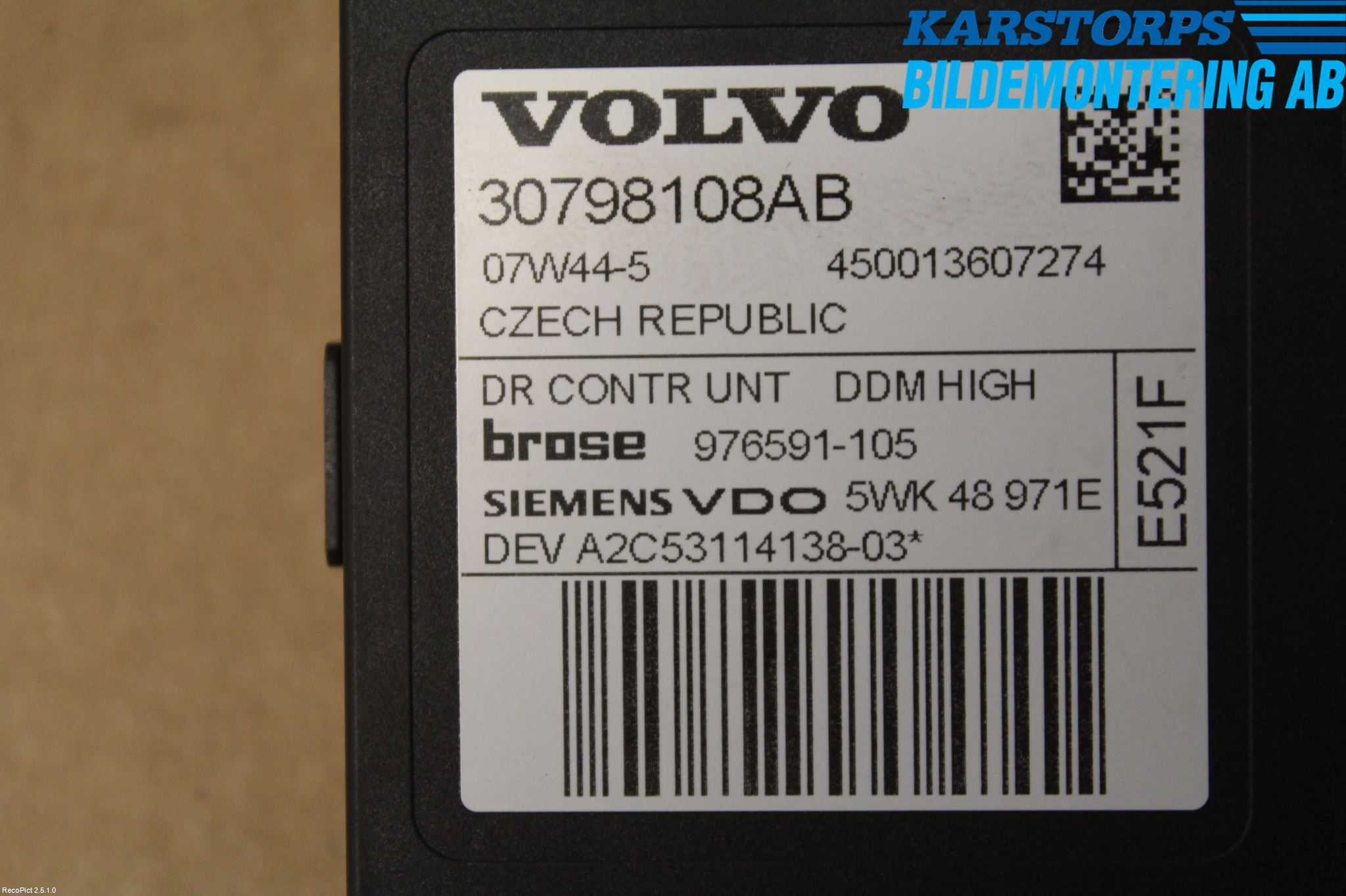 Volvo C30 07-10 Fönsterhissmotor