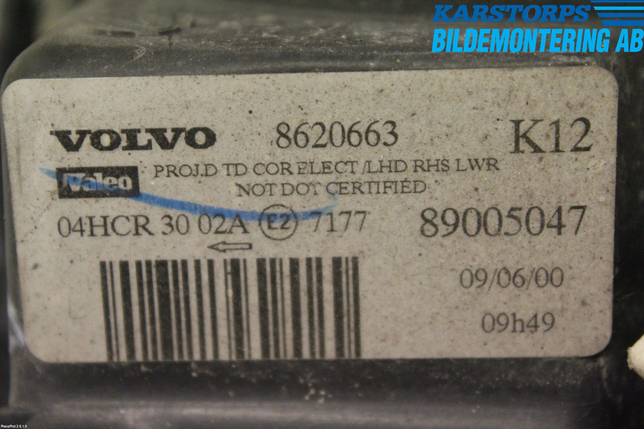 Volvo S80 99-03 Strålkastare Höger