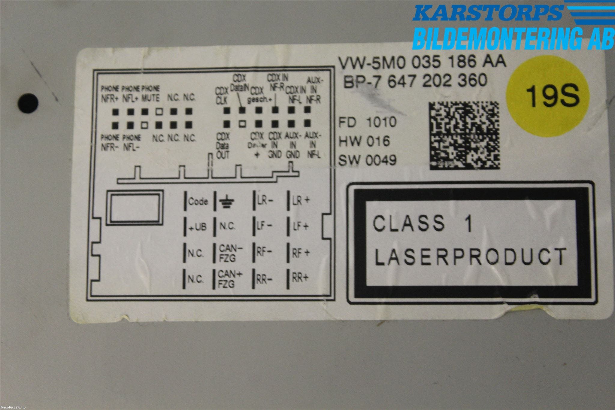 Volkswagen VW POLO 10-17 Cd Radio - Multimediapanel