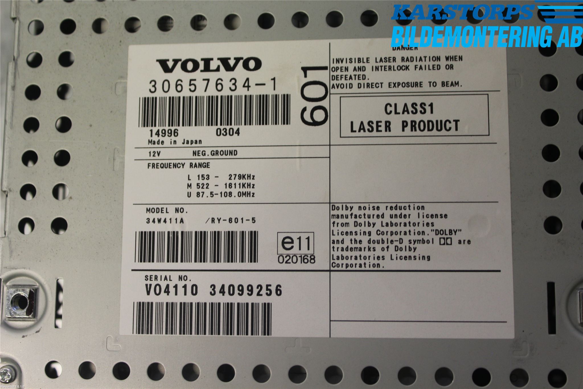 Volvo S80 04-06 Cd Radio - Multimediapanel