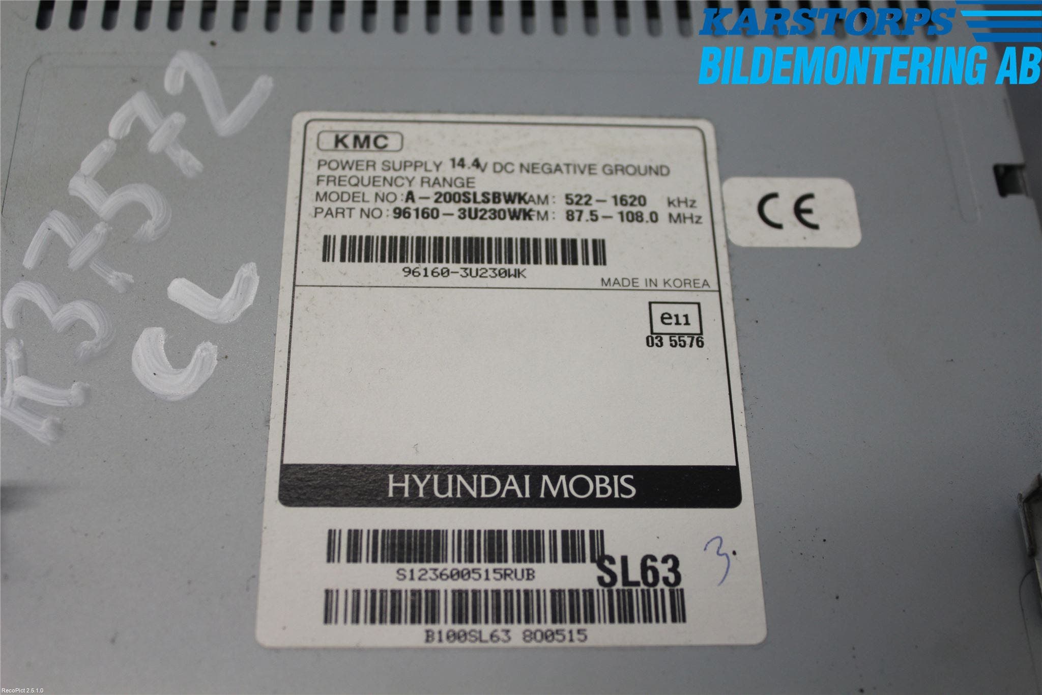 Kia SPORTAGE (SL) 11-15 Cd Radio - Multimediapanel