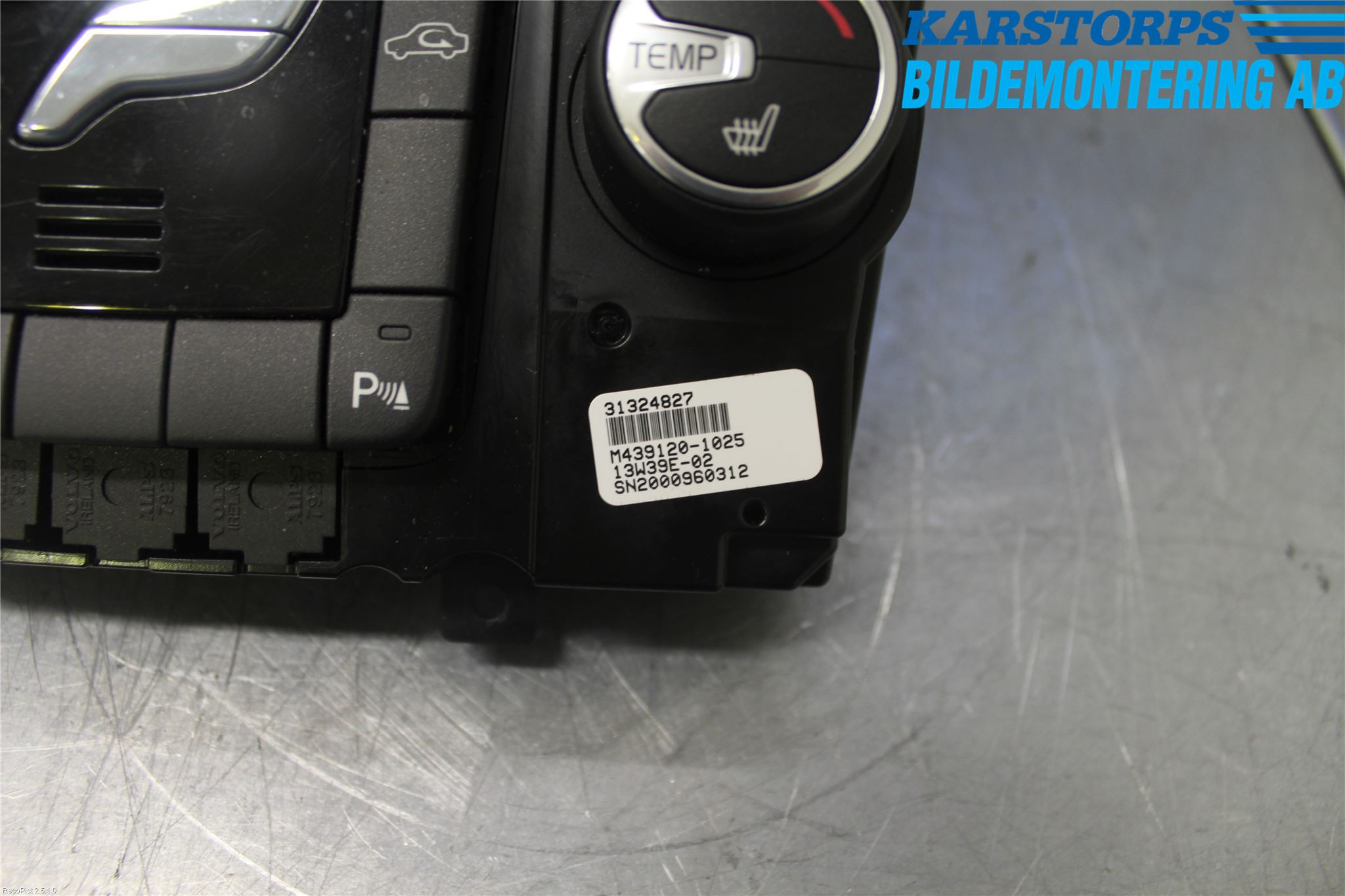 Volvo V60 14-18 Värmereglage