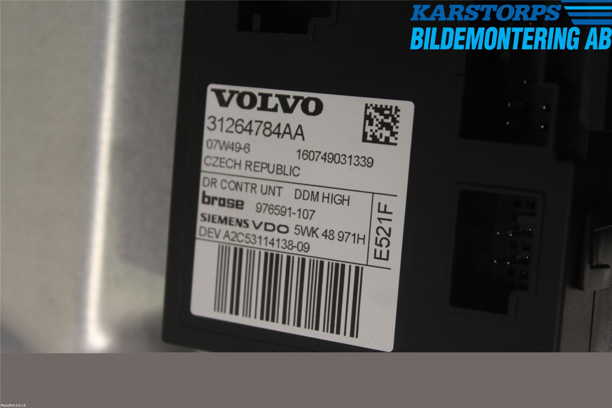 Volvo C30 07-10 Fönsterhiss El Kompl