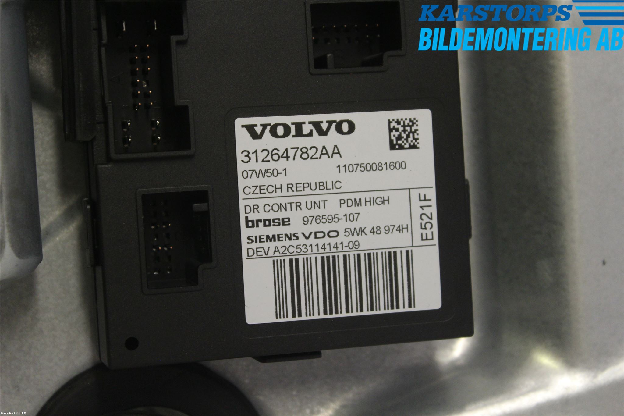 Volvo C30 07-10 Fönsterhiss El Kompl