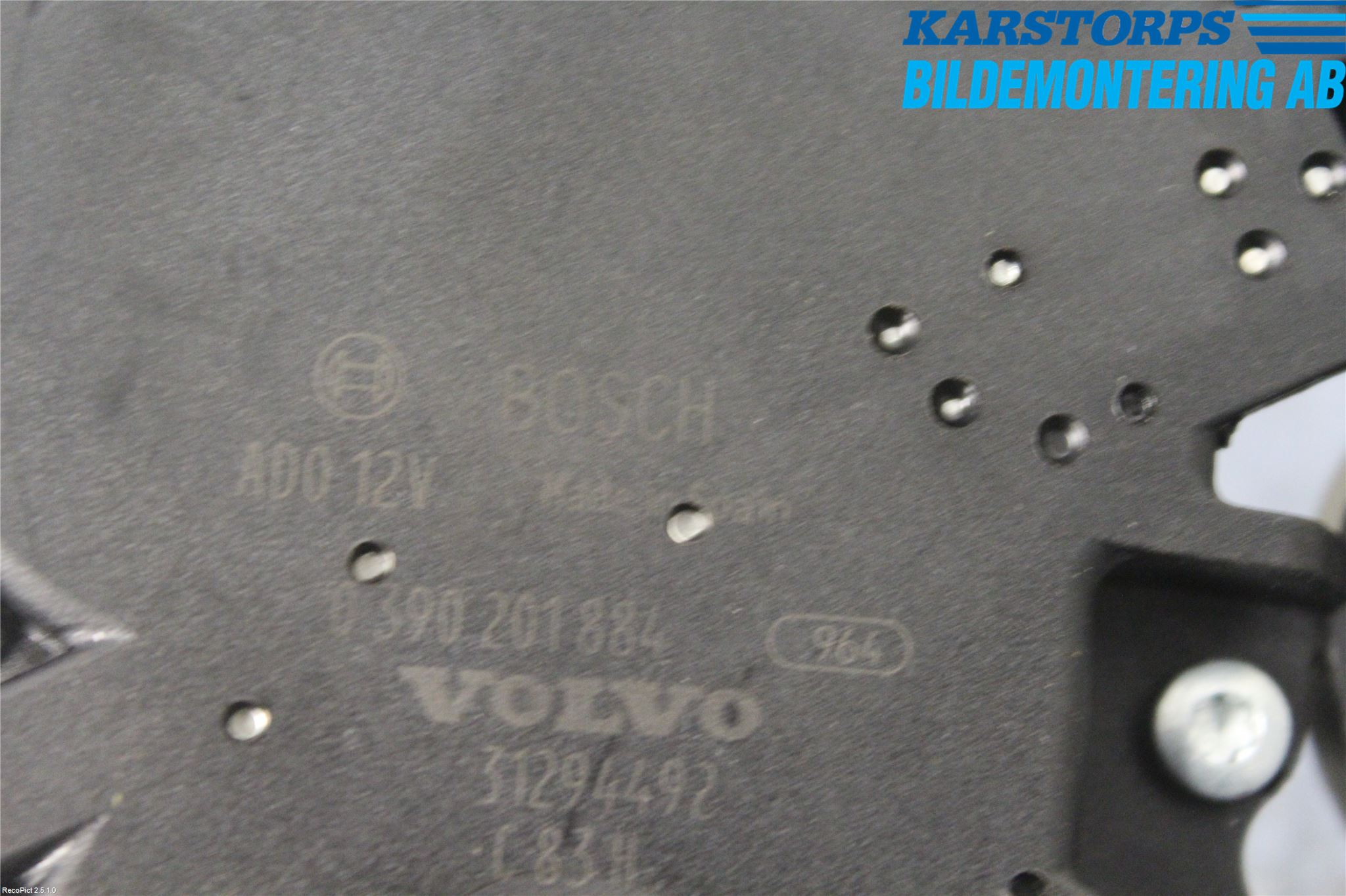 Volvo V60 14-18 Torkarmotor Baklucka