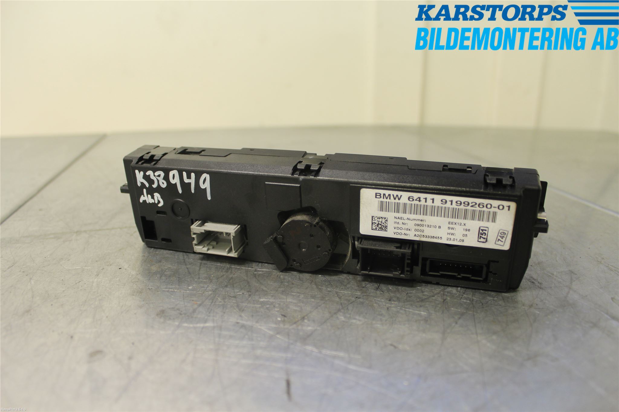 BMW 3 E90/91 SED/TOU 05-12 Värmereglage