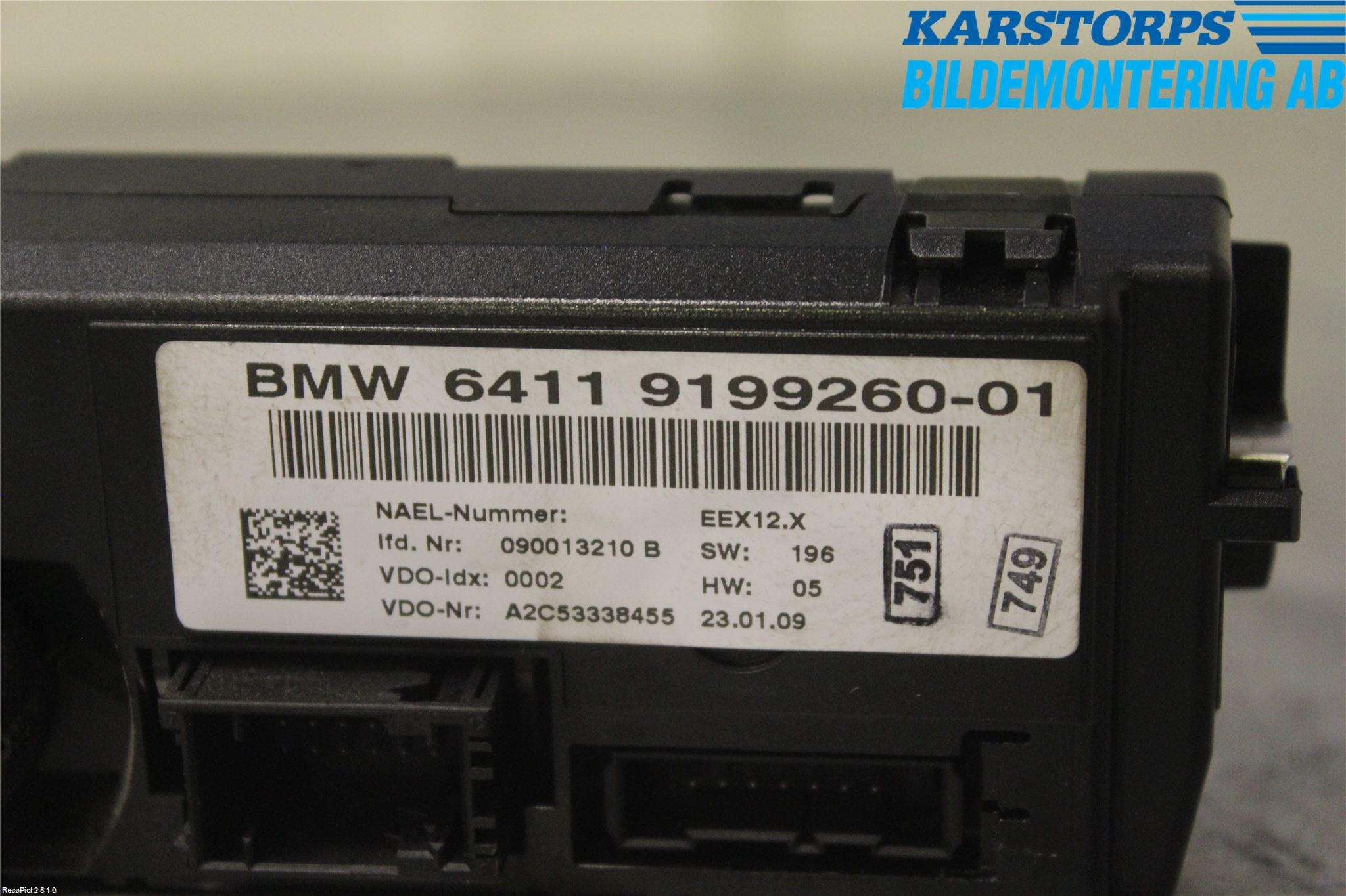 BMW 3 E90/91 SED/TOU 05-12 Värmereglage