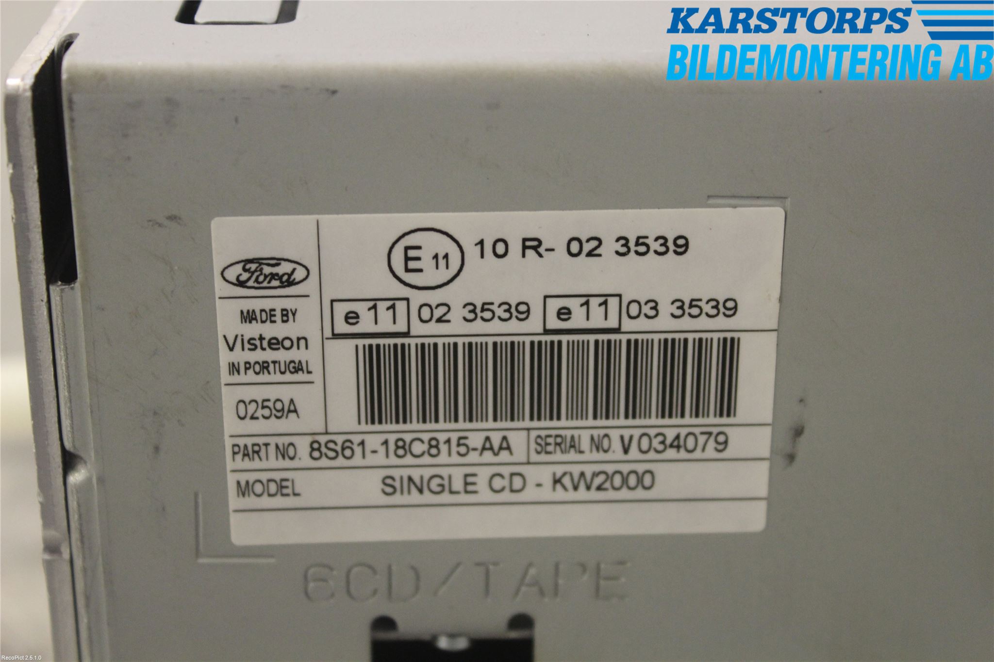Ford FIESTA     06-08 Cd Radio - Multimediapanel