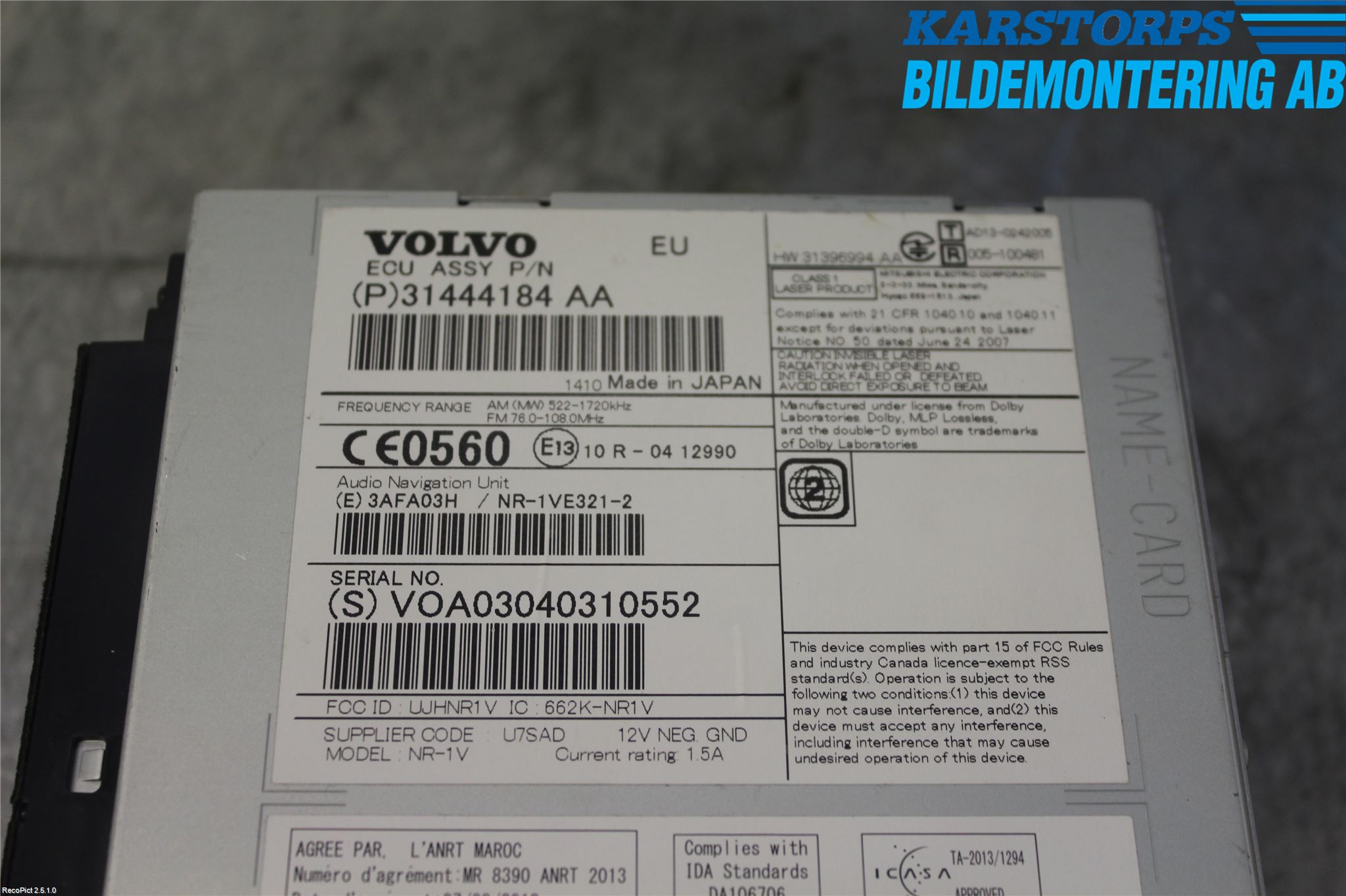 Volvo XC70 14-16 Cd Radio - Multimediapanel