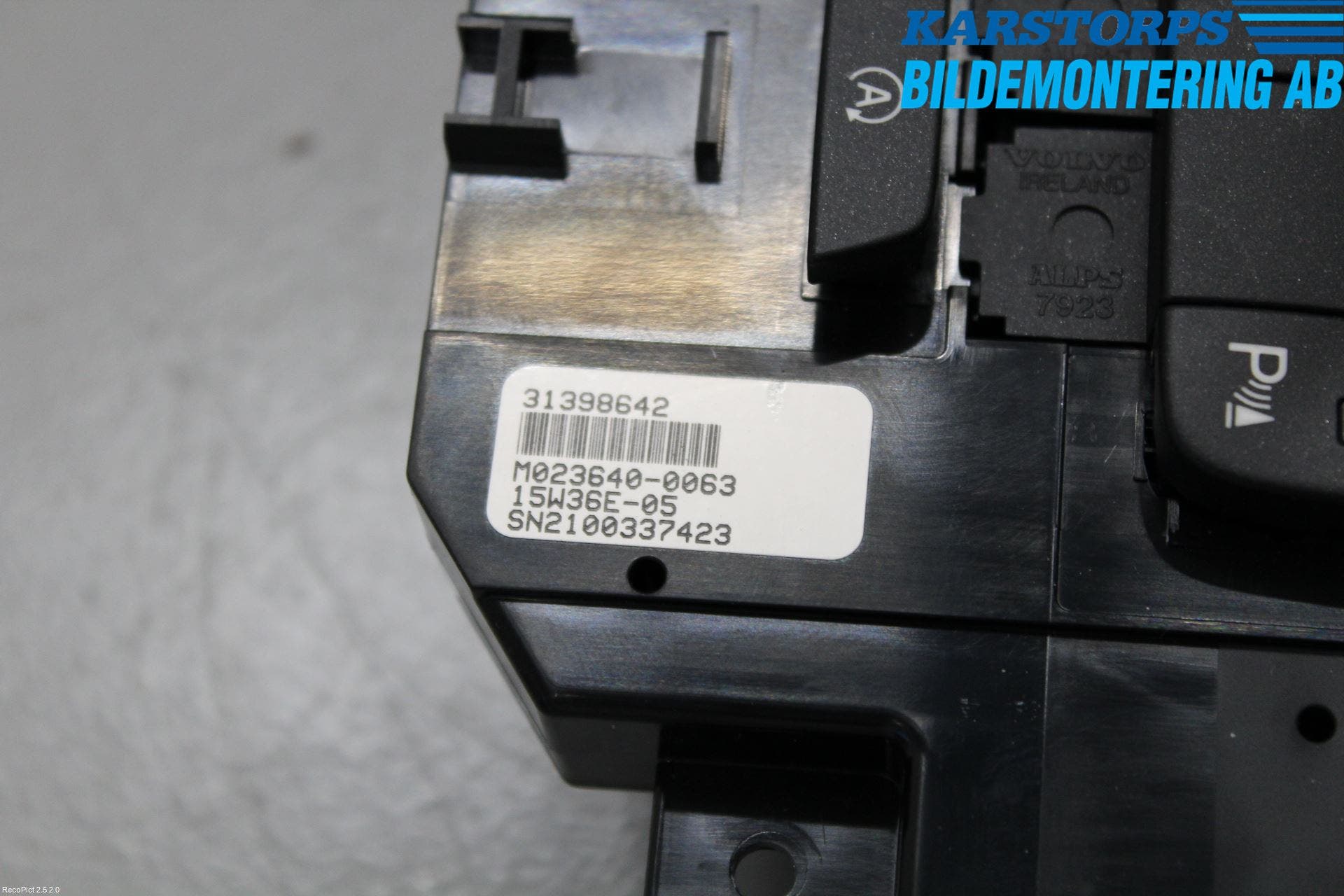 Volvo V40 12-19 Värmereglage