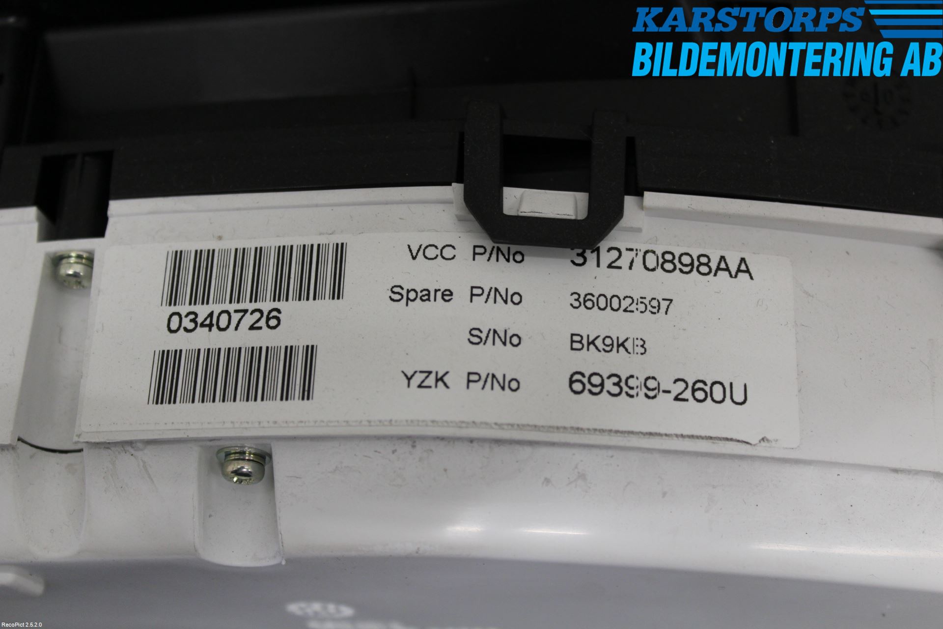 Volvo V70 08-13 Instrument Komb