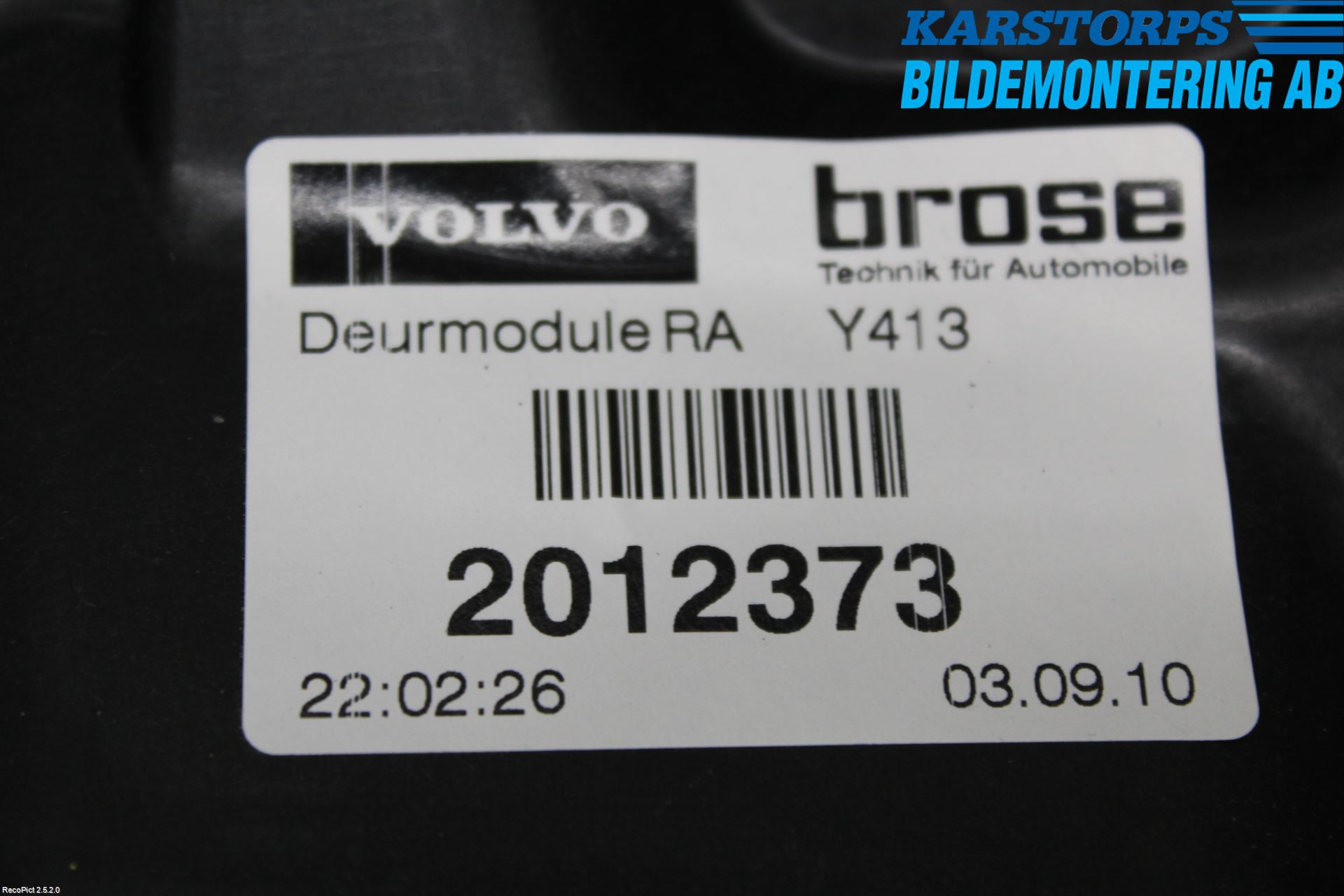 Volvo XC60 09-13 Fönsterhiss El Kompl