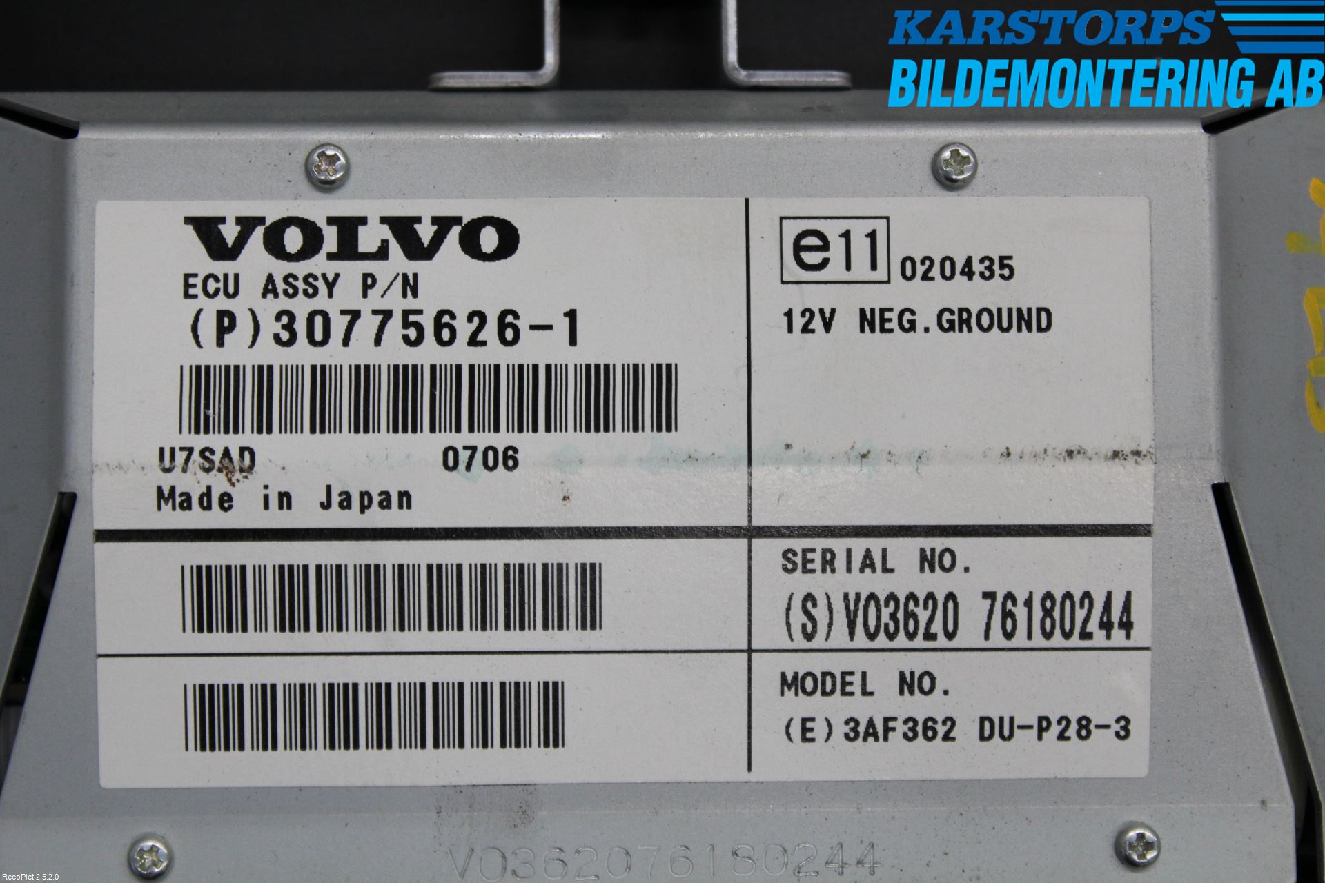 Volvo V70 05-08 Gps Navigator