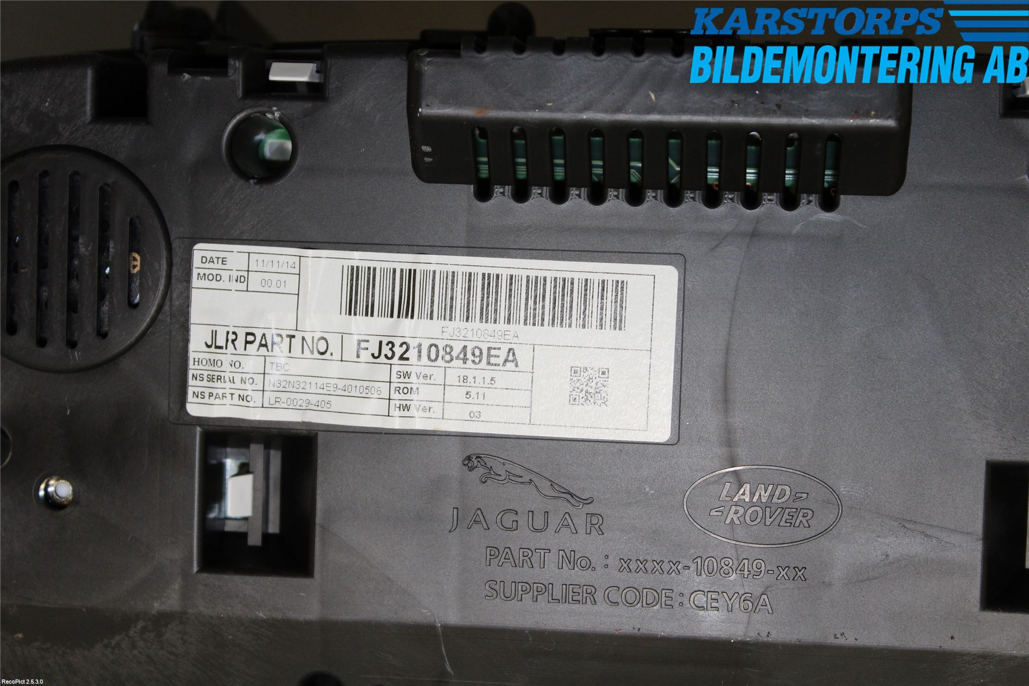 Landrover LAND ROVER RANGE ROVER EVOQUE (L538) 11-18 Instrument Komb