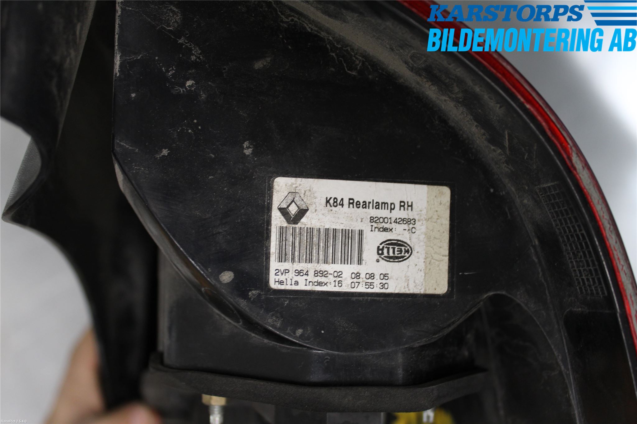 Renault MÉGANE II  03-05 Bakljus Höger