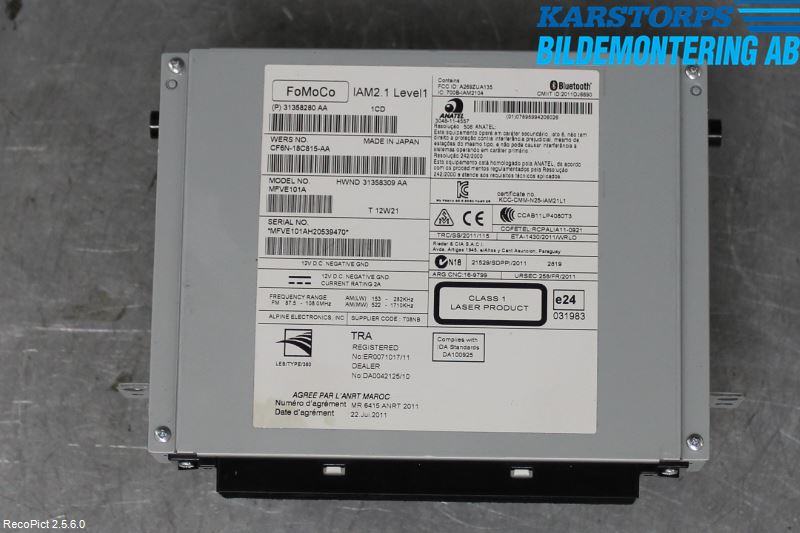 Volvo S60 11-13 Cd Radio - Multimediapanel