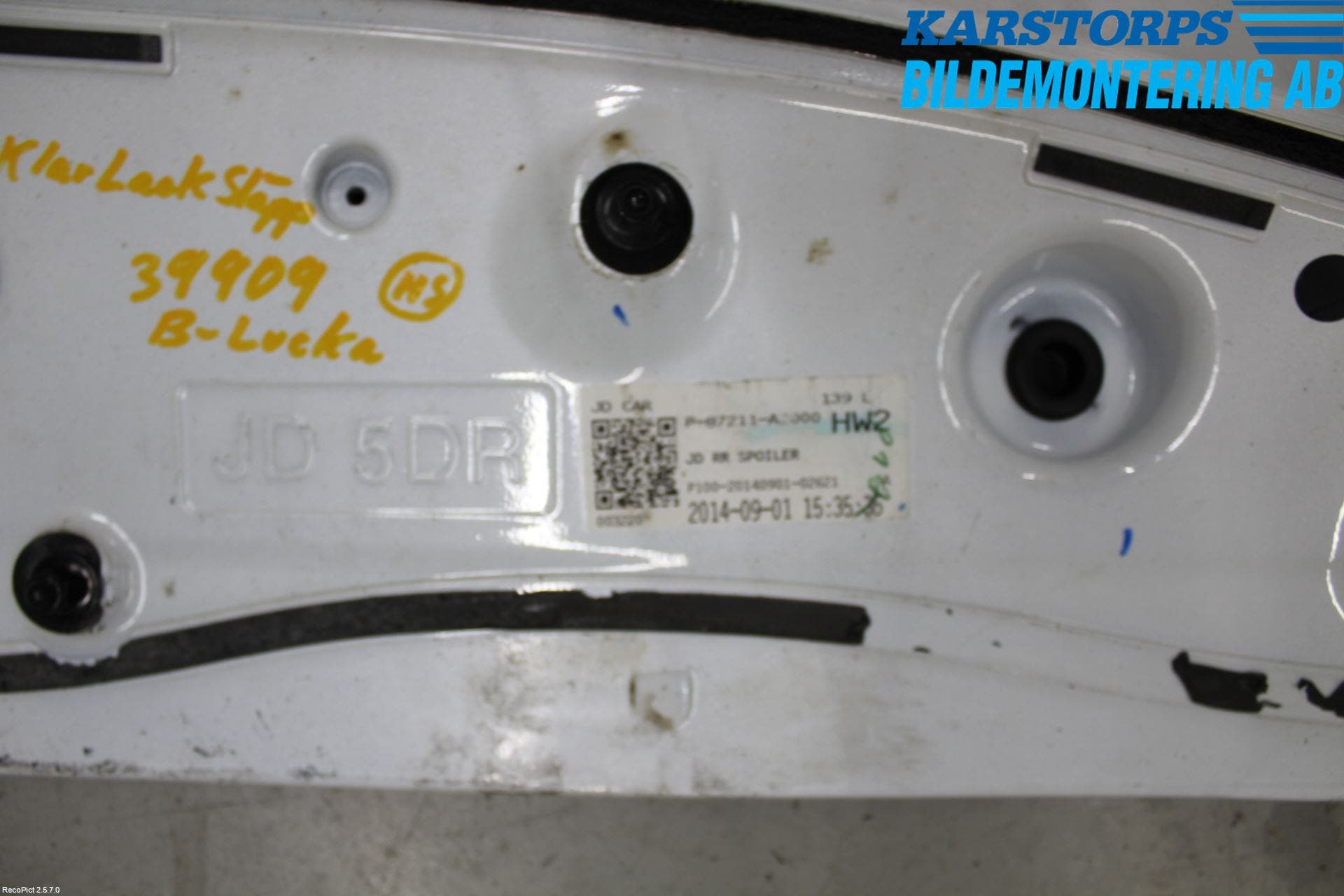 Kia CEED 12-18 Spoiler Baklucka