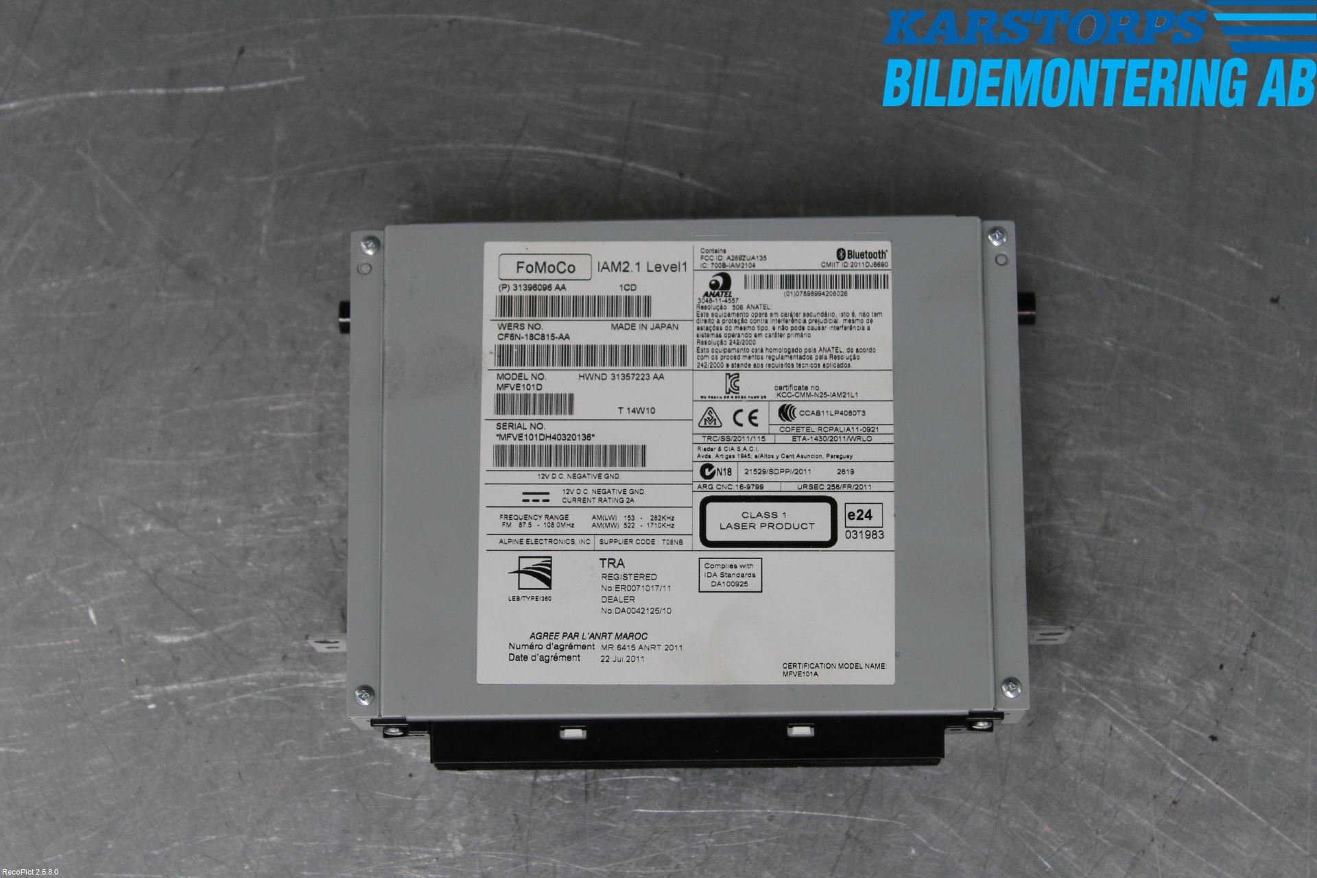 Volvo V40 12-19 Cd Radio - Multimediapanel