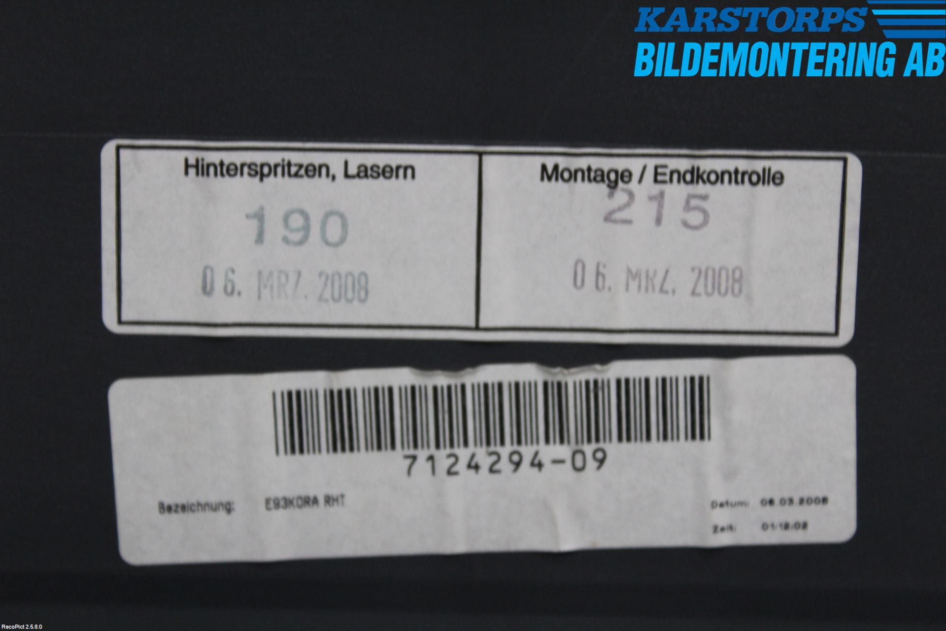 BMW 3 E92/93 Coupé/Cab 05-14 Inrbagagerumklädsel-Golv