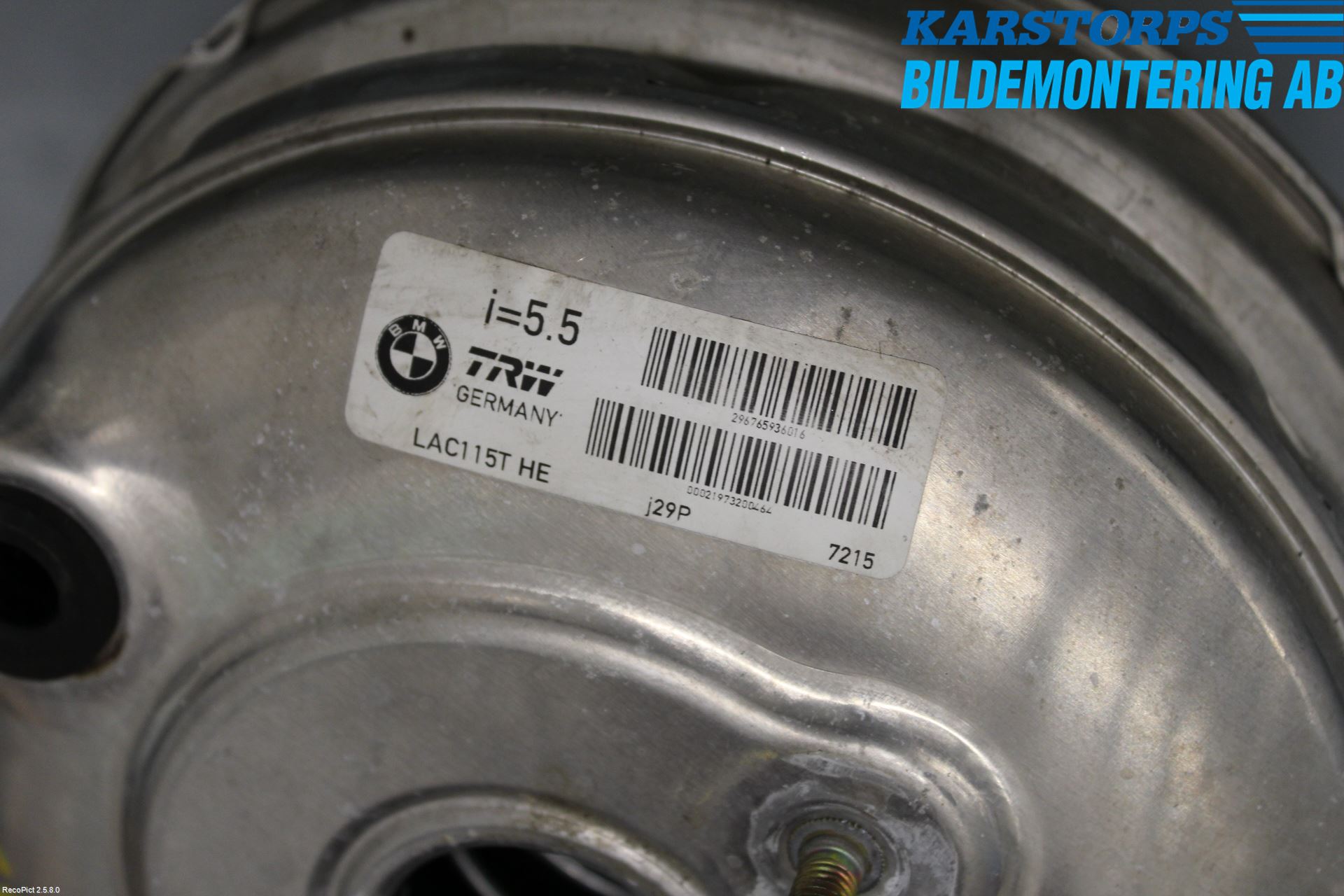 BMW 5 E60/61 Sed/Tou 02-10 Bromsservo