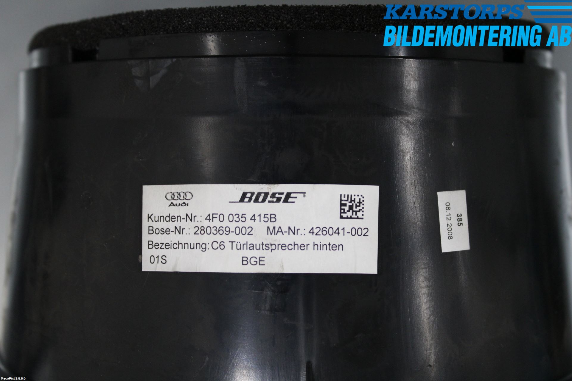 Audi A6/S6     05-11 Högtalare