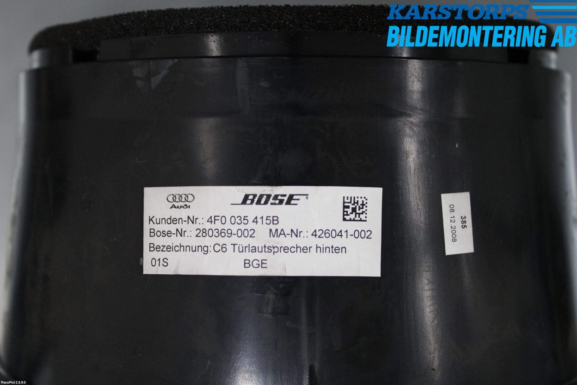 Audi A6/S6 05-11 Högtalare