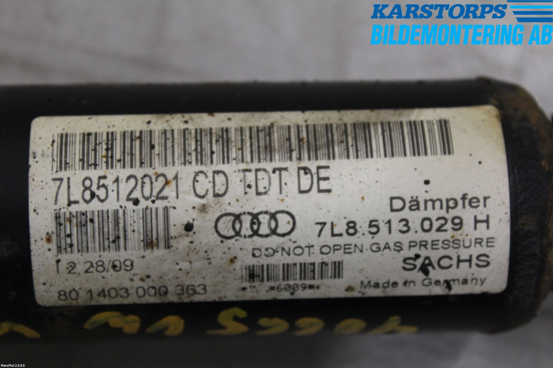 Audi Q7/SQ7 Fjäderben Bak Vänster