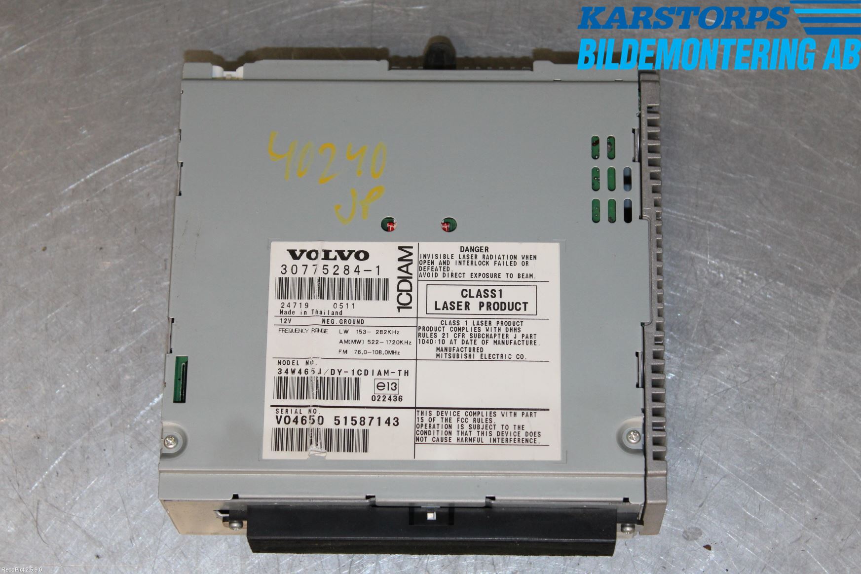 Volvo V50 04-07 Cd Radio - Multimediapanel