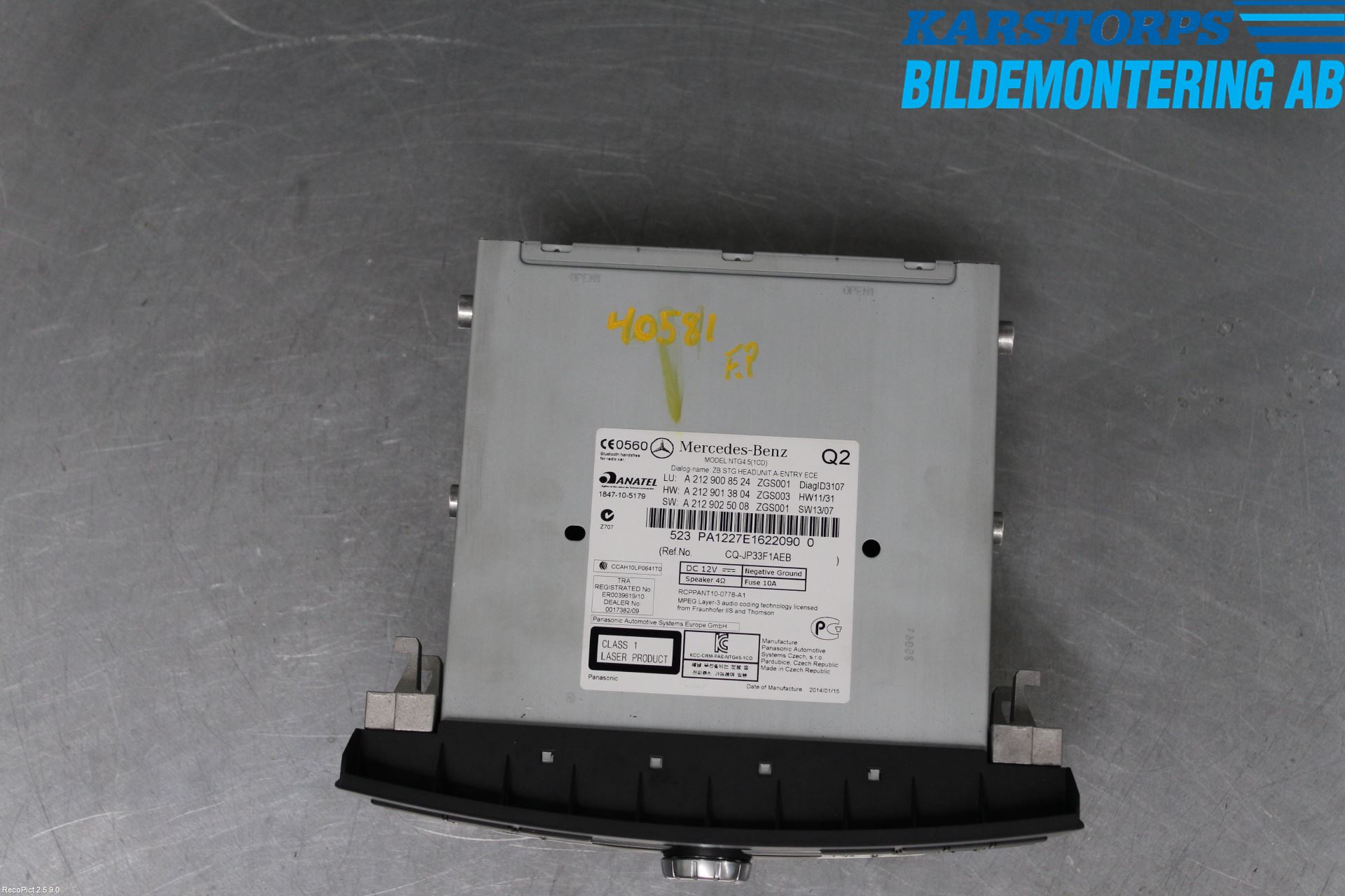 Mercedes-Benz MB E-KLASS (W212) 09-16 Cd Radio - Multimediapanel