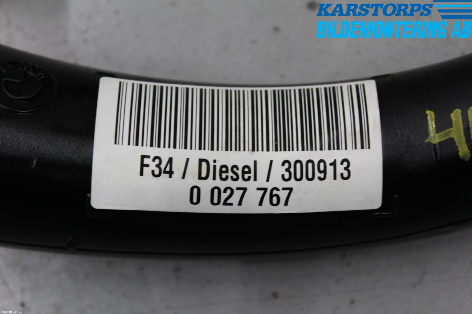 BMW 3 GT F34 13-19 Bränslepåfyllnrör-Slang
