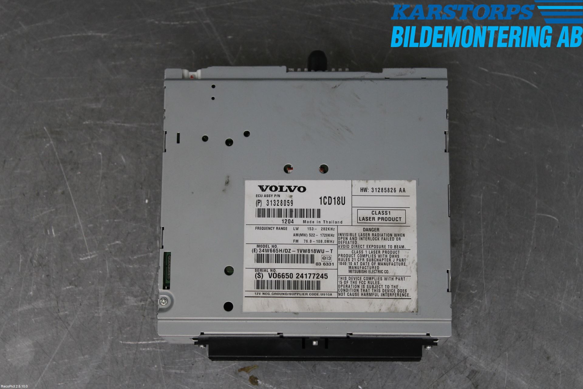 Volvo C30 10-13 Cd Radio - Multimediapanel