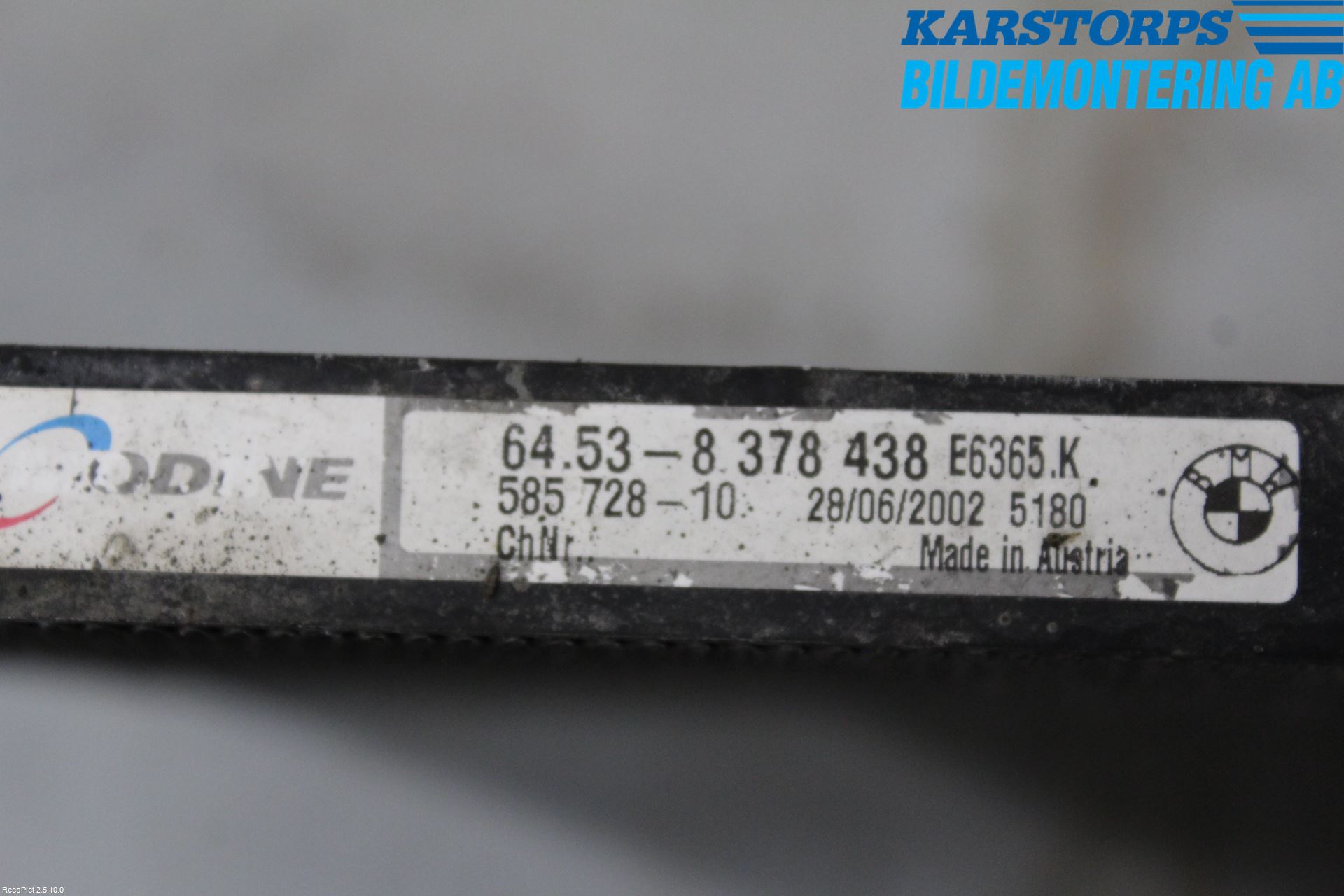BMW 5 E39 95-04 Ac Kondensor-Kylare