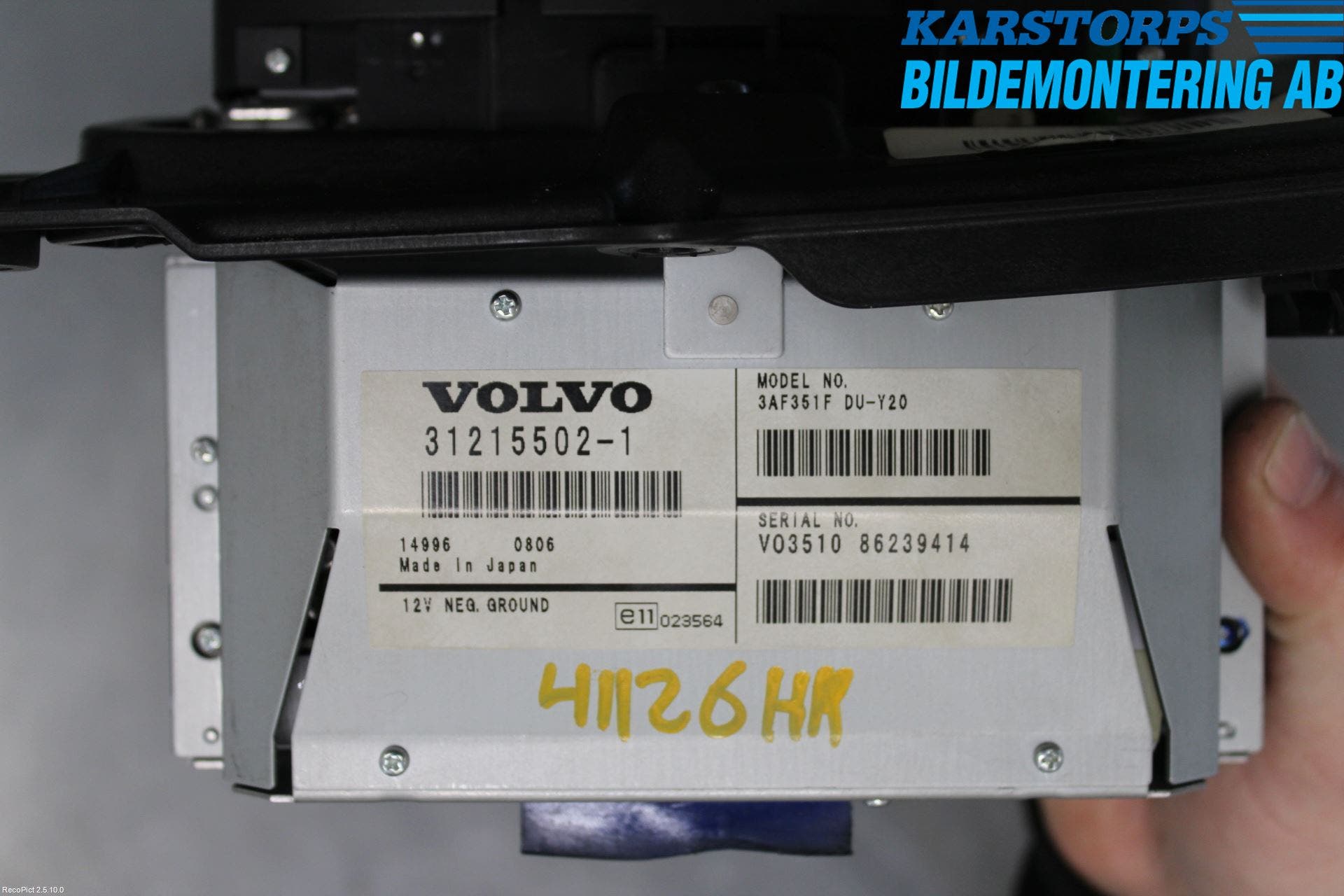 Volvo XC70 08-13 Gps Navigator