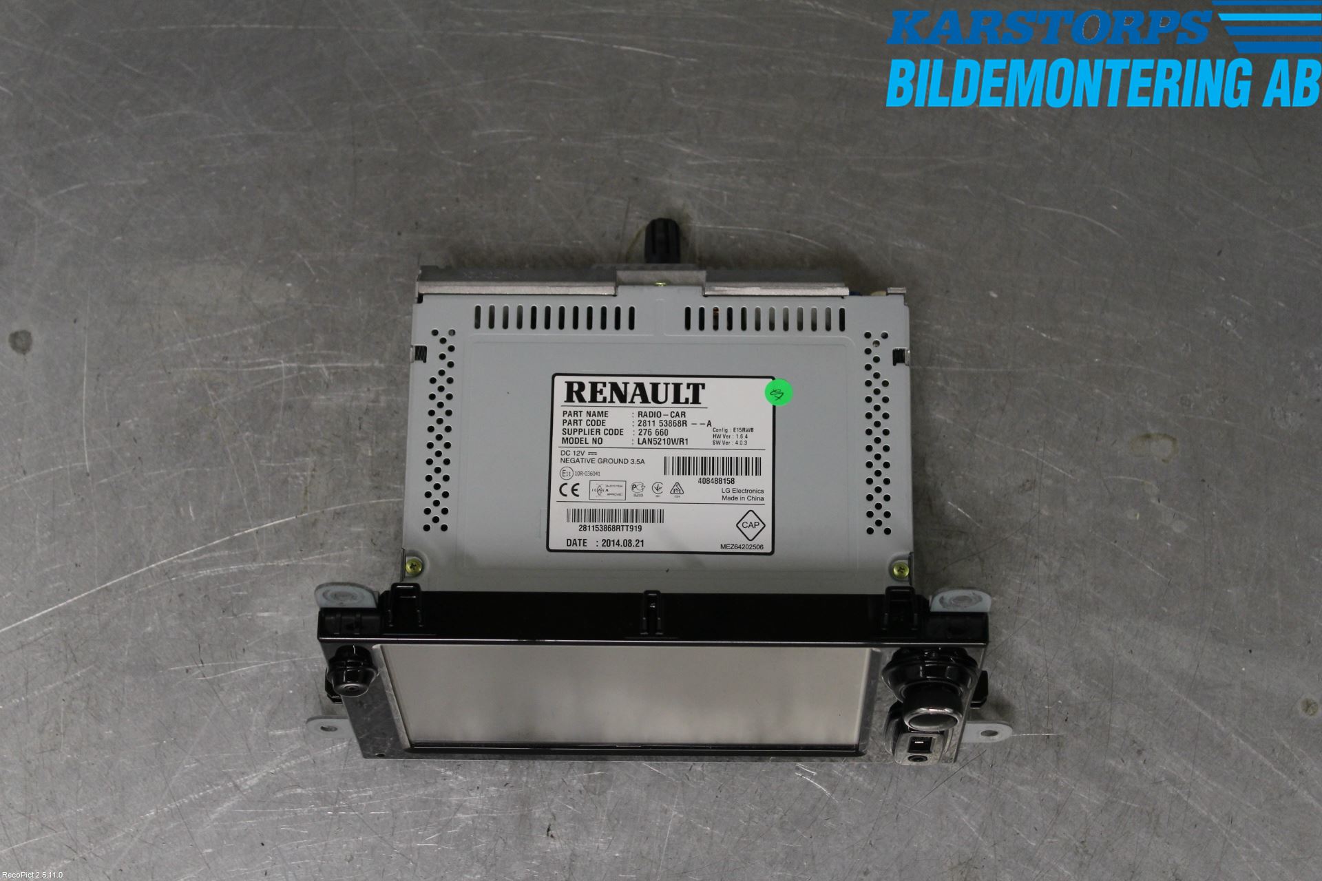Renault CLIO IV 12-16 Multifunktionsdisplay