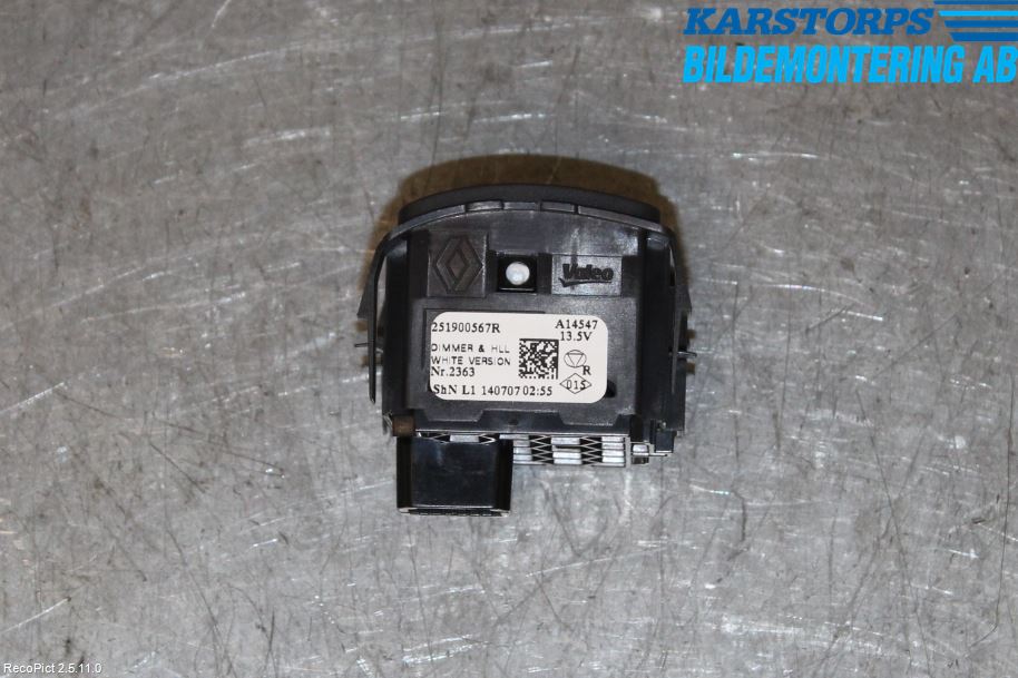Renault MEGANE III 09-15 Str Ljusvidd Reglering